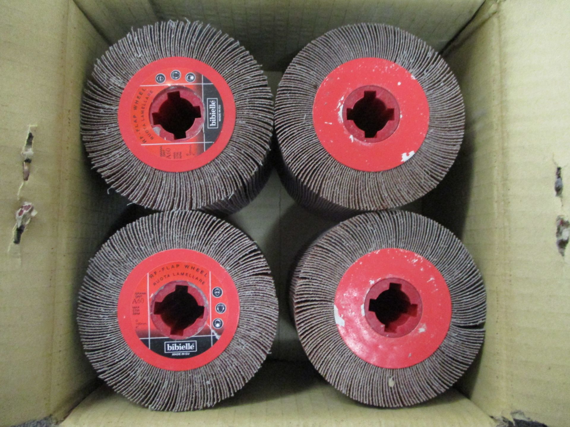 4 x Boxes of Bibielle RF0613 Abrasive Wheels, Aluminium Oxide 100 x 100 Grit P60 (16 x Wheels in