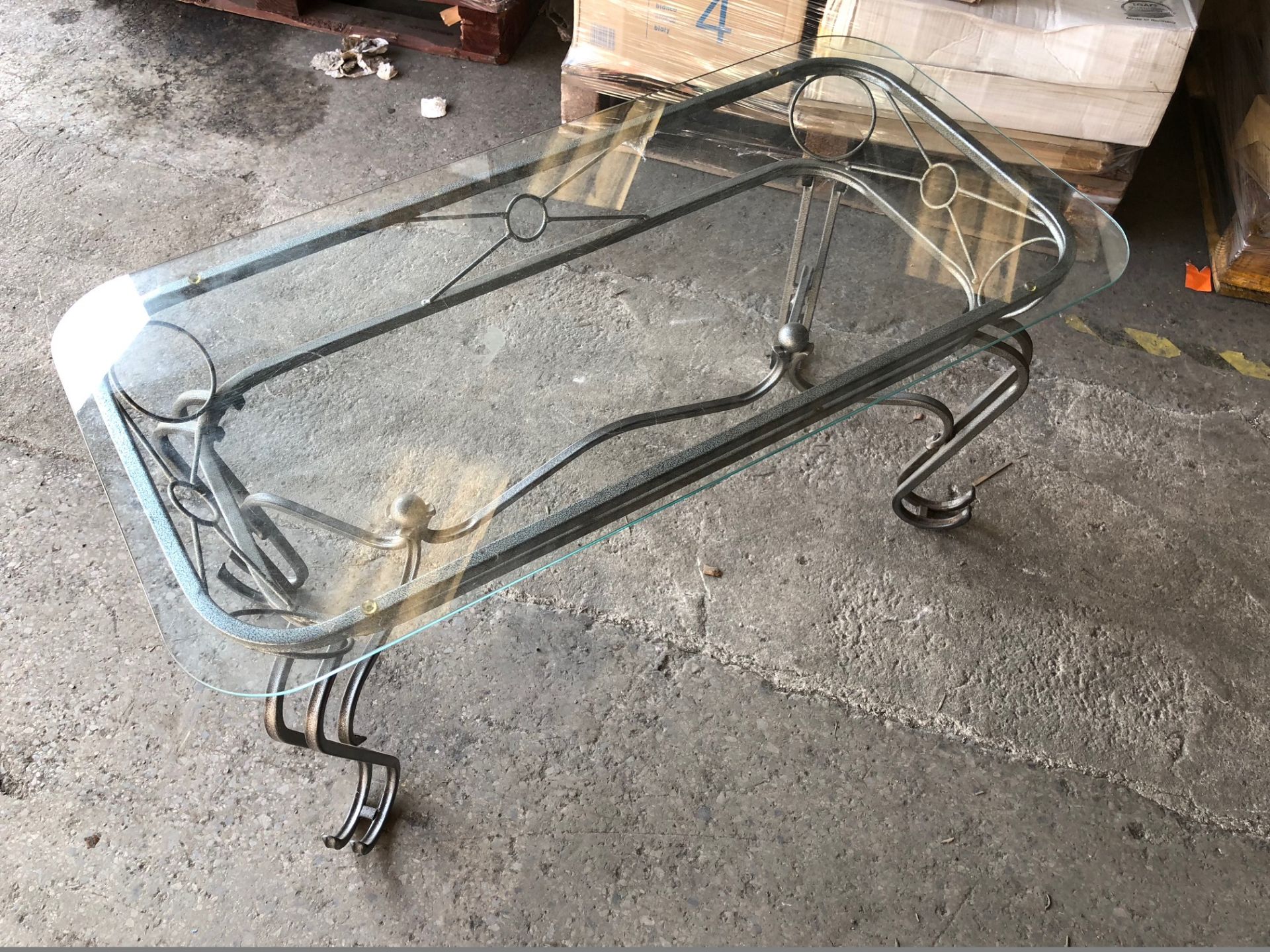 Metal Frame Glass Coffee Table