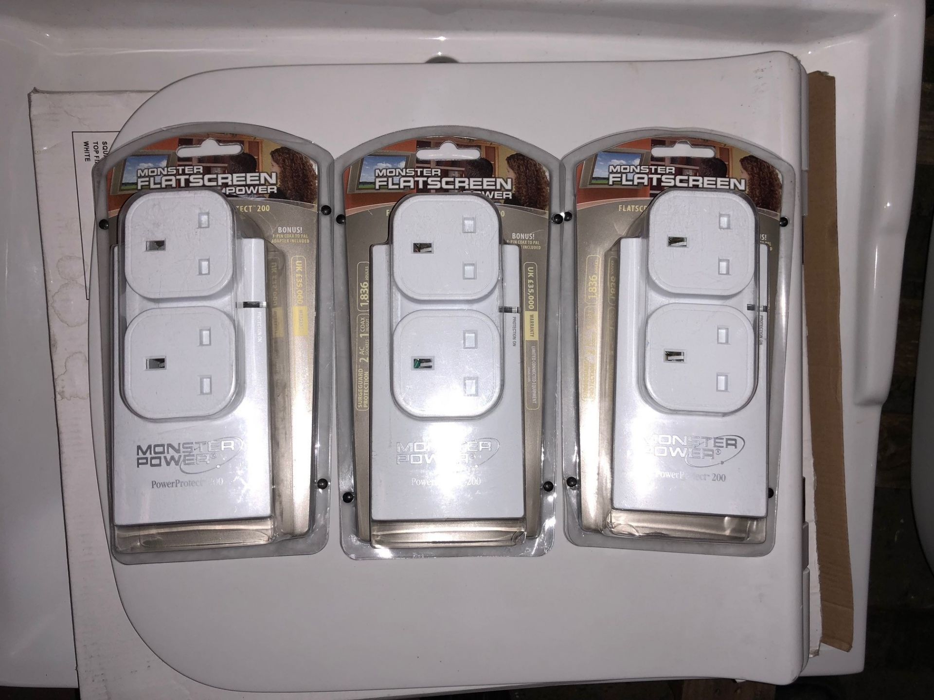 3 x Monster FS AVFL200 UK Flatscreen PowerProtect Surge Protectors (Brand New - RRP £12.50 Each)