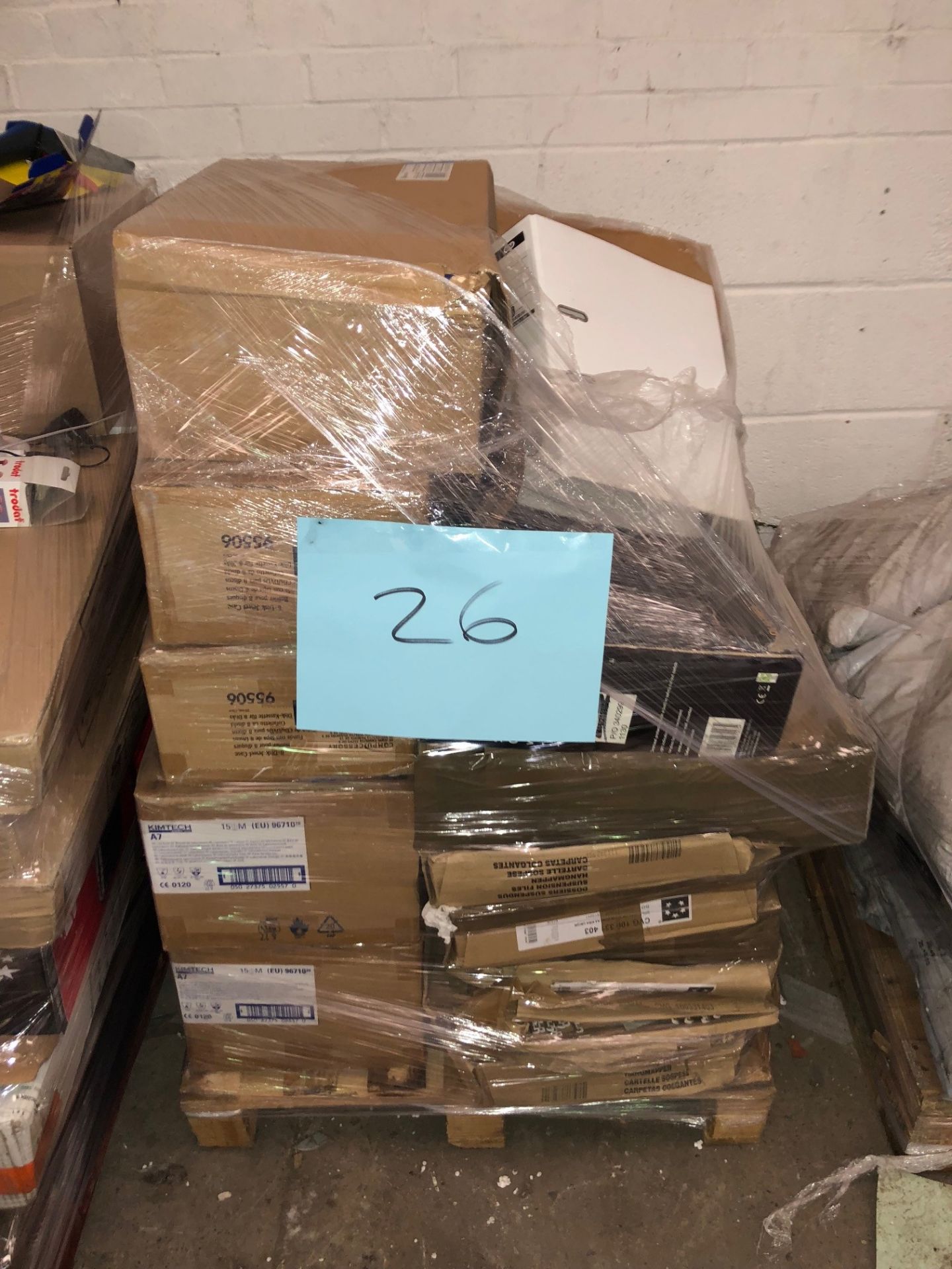 1 x Pallet of Mixed Stock/Stationery Including Kimitech Products, Compucessory Products, Heaters,