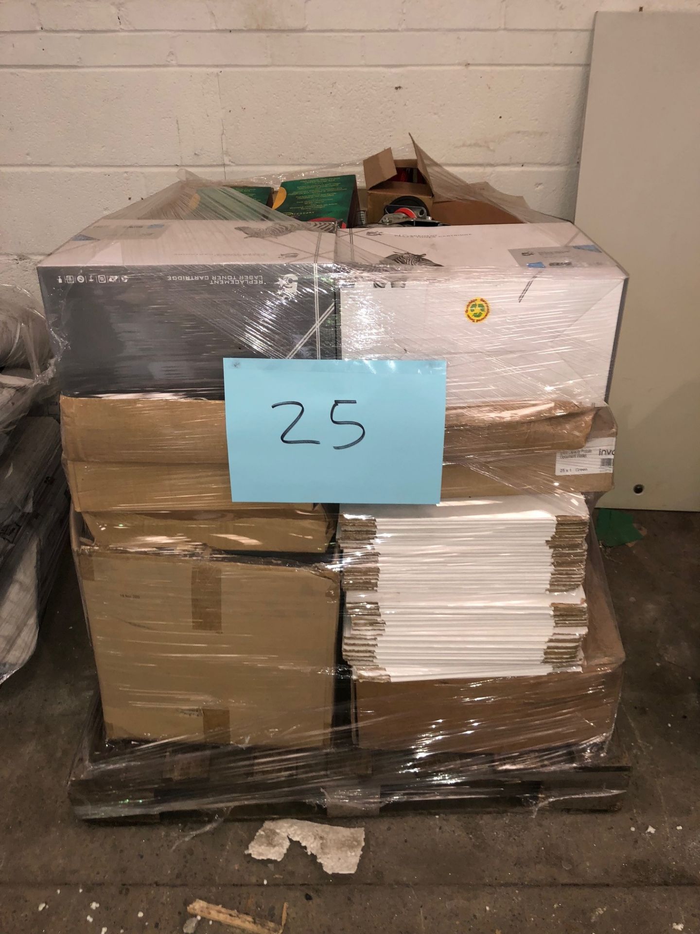 1 x Pallet of Mixed Stock/Stationery Including Toners, Boxes, CD Towers, Samsung Products &