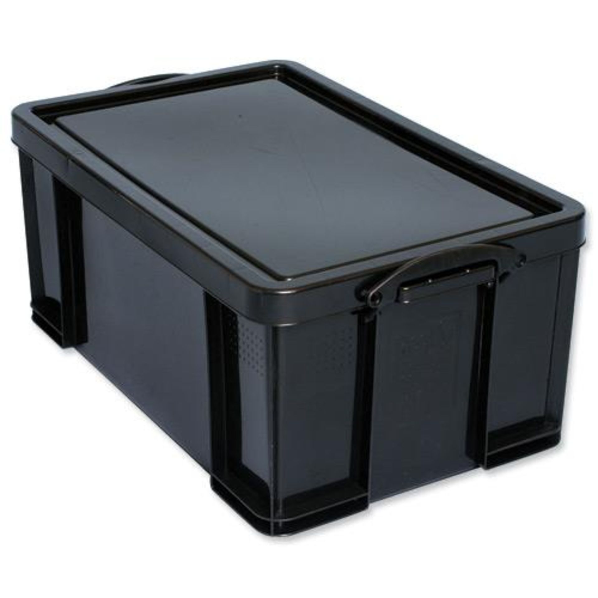 5 x 64 Litre 'Really Useful' Stackable Black Storage Boxes