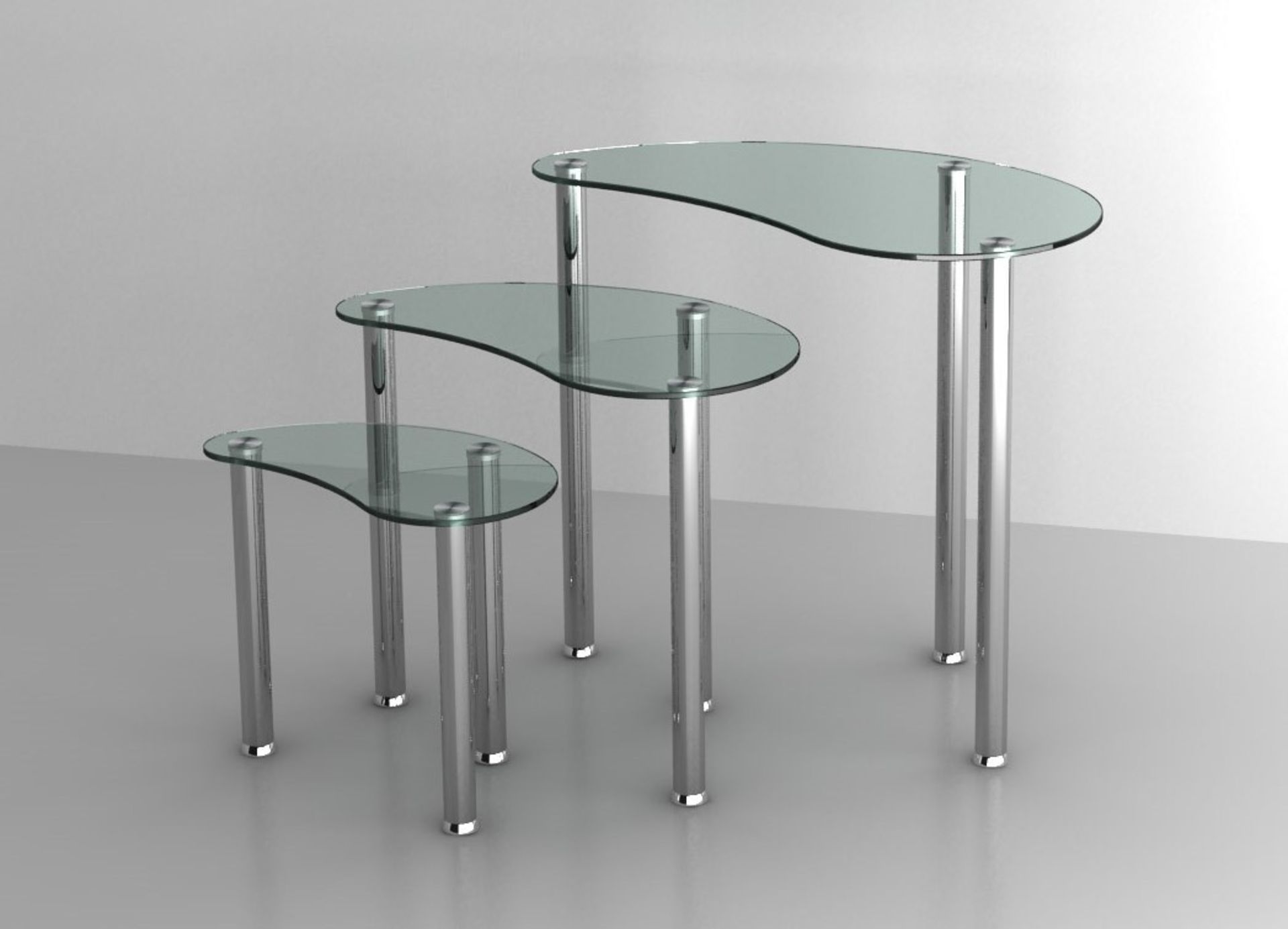 1 x Set of Glass/Chrome End Tables - Product Code BST008CLR (Brand New & Boxed)