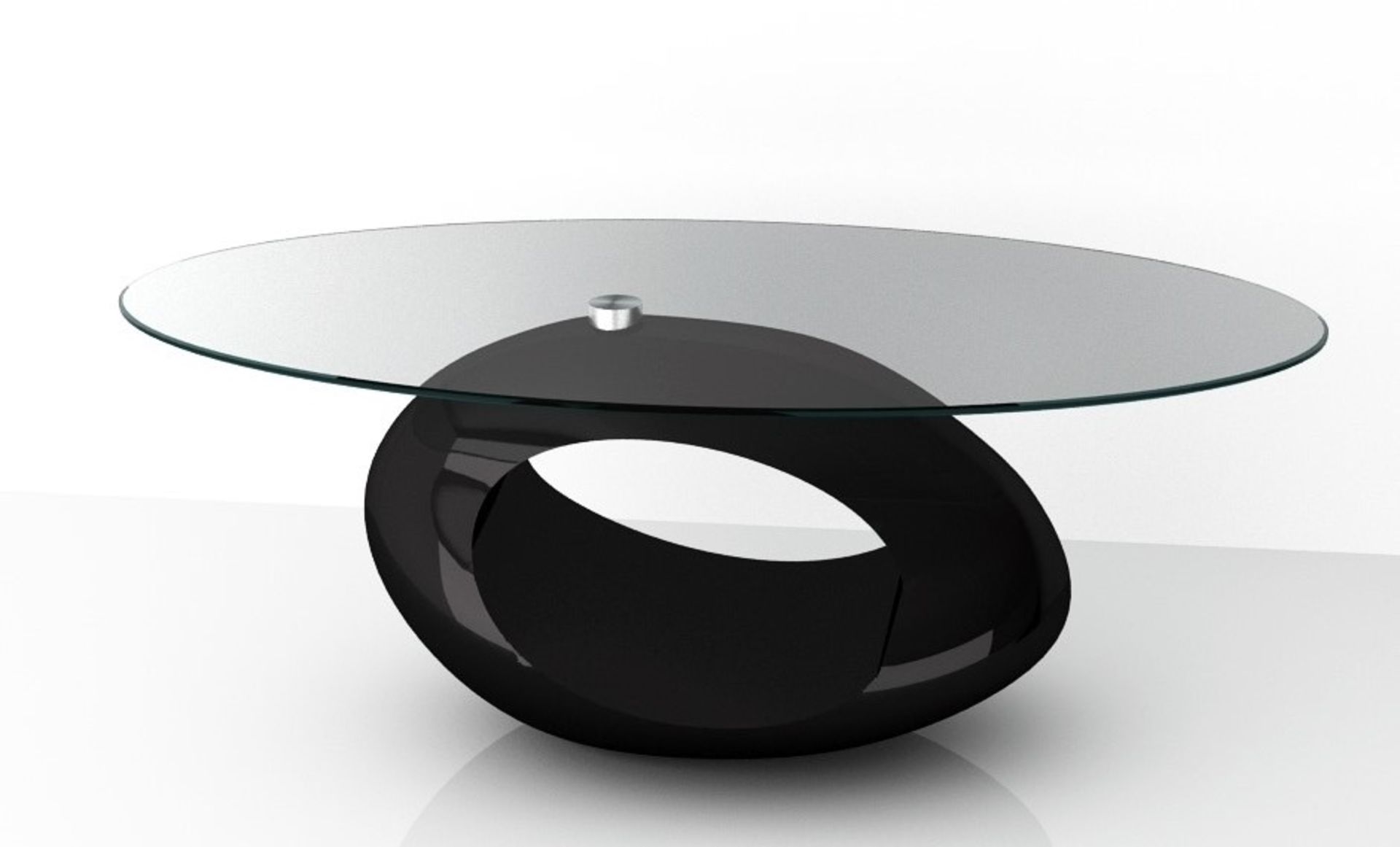 1 x Black Gloss Base Glass Coffee Table - Product Code CTB414BLK (Brand New & Boxed)