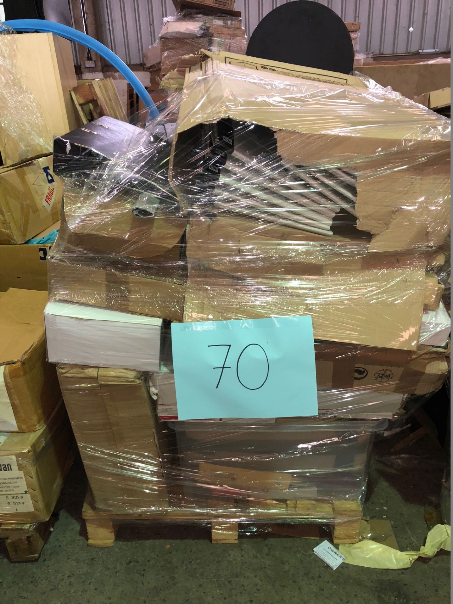 1 x Pallet of Mixed Stock/Stationery Including Staples, CCTV Accessories, Storage Boxes, Bankers