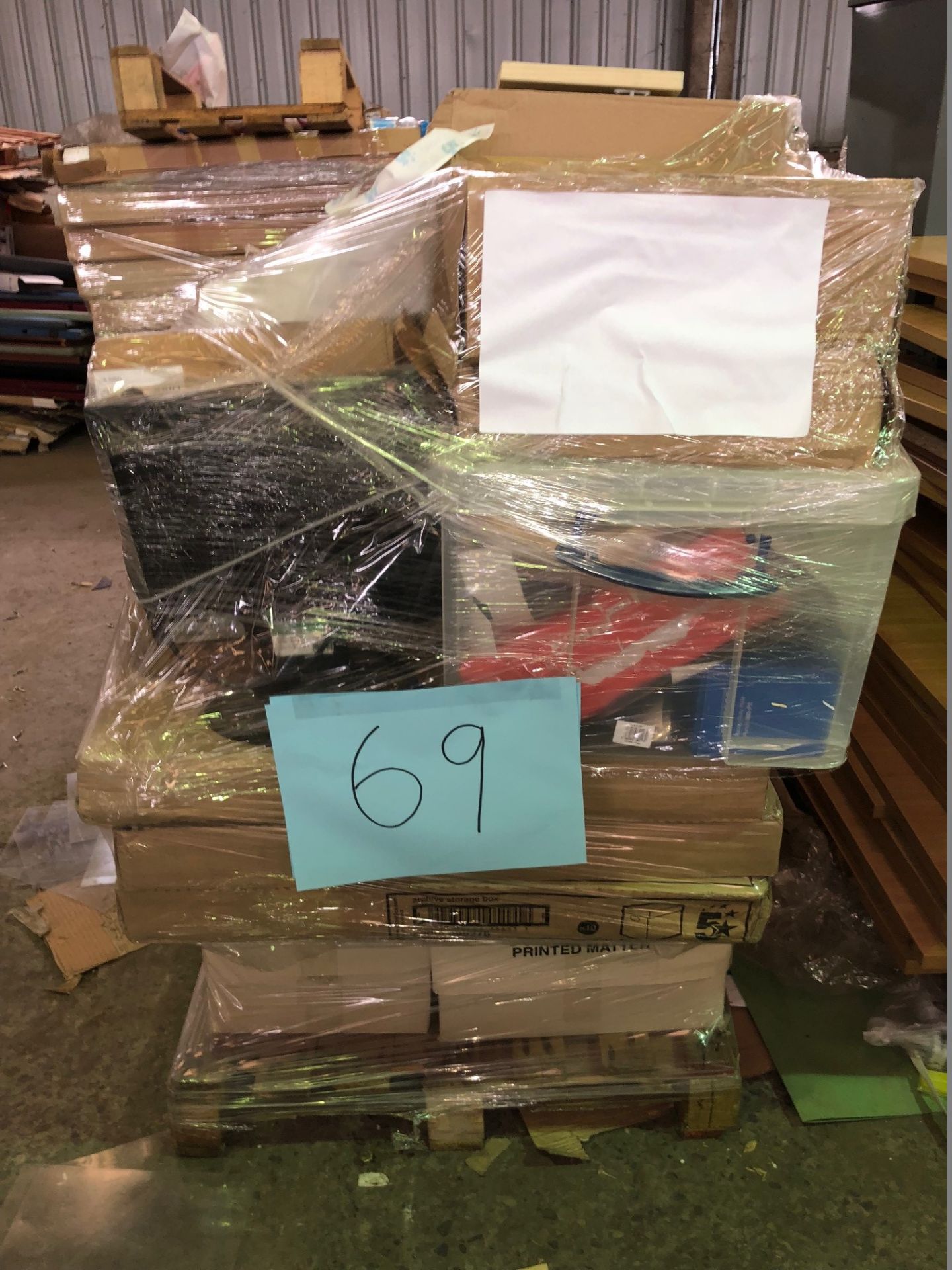 1 x Pallet of Mixed Stock/Stationery Including Document Wallets, Face Masks, Archive Boxes, Dispatch