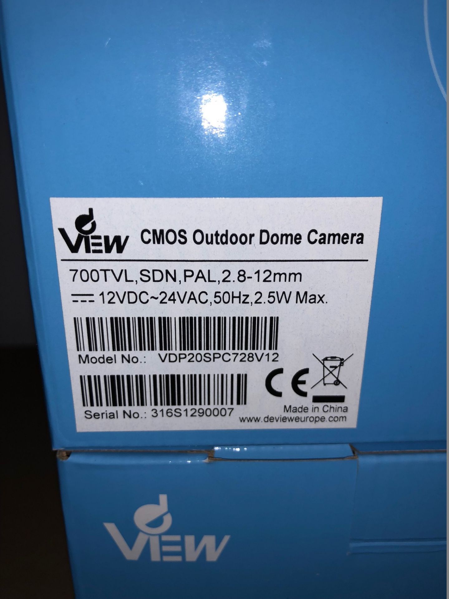 4 x dView CMOS Outdoor Dome Cameras - 700 TVL, SDN, PAL, 2.8-12mm, IR - Model VDP20SPC728V12 ( - Image 2 of 3