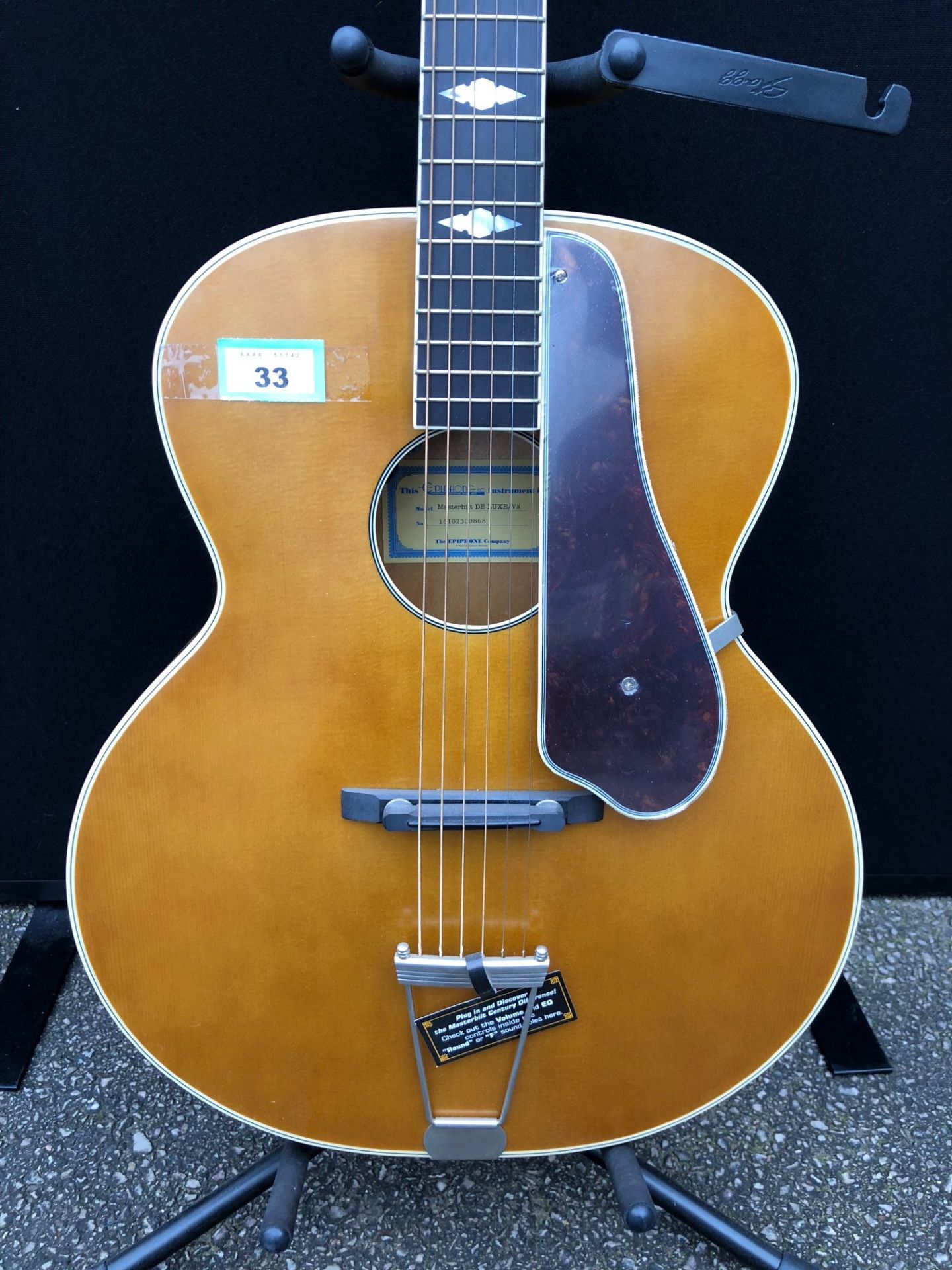 Epiphone Deluxe Round Hole Masterbilt Electro Acoustic Guitar (Brand New Ex Display - RRP £729.00) - Image 3 of 6