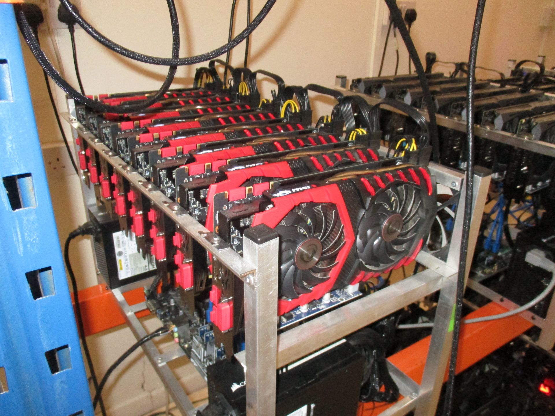 1 x Bit Coin/Crypto Currency Mining Rig With 8 x MSI Gaming X GTX1070 Graphics Cards