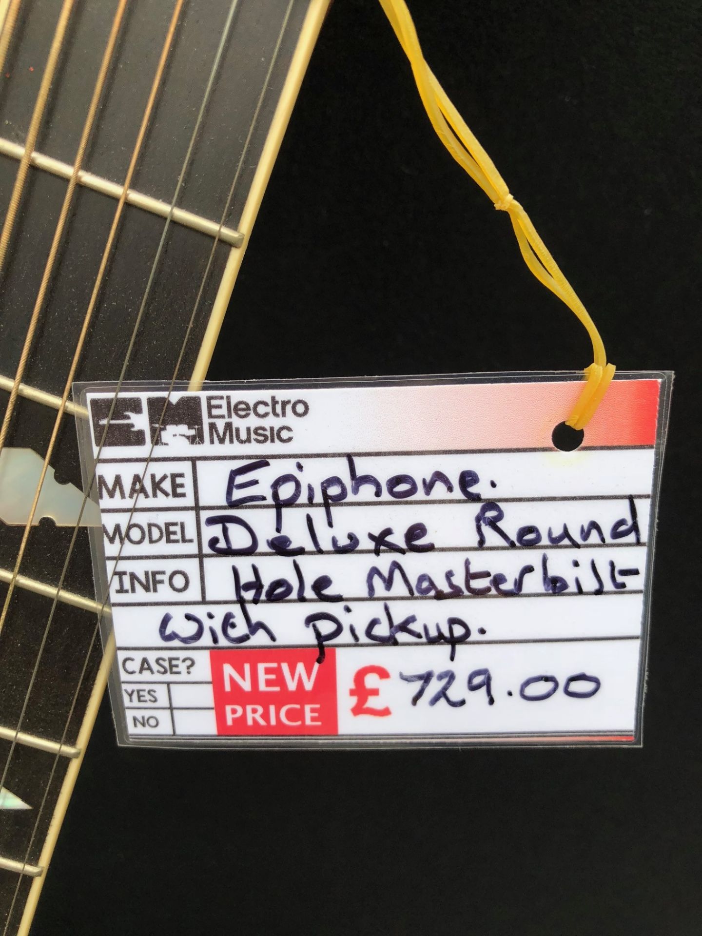 Epiphone Deluxe Round Hole Masterbilt Electro Acoustic Guitar (Brand New Ex Display - RRP £729.00) - Image 4 of 6