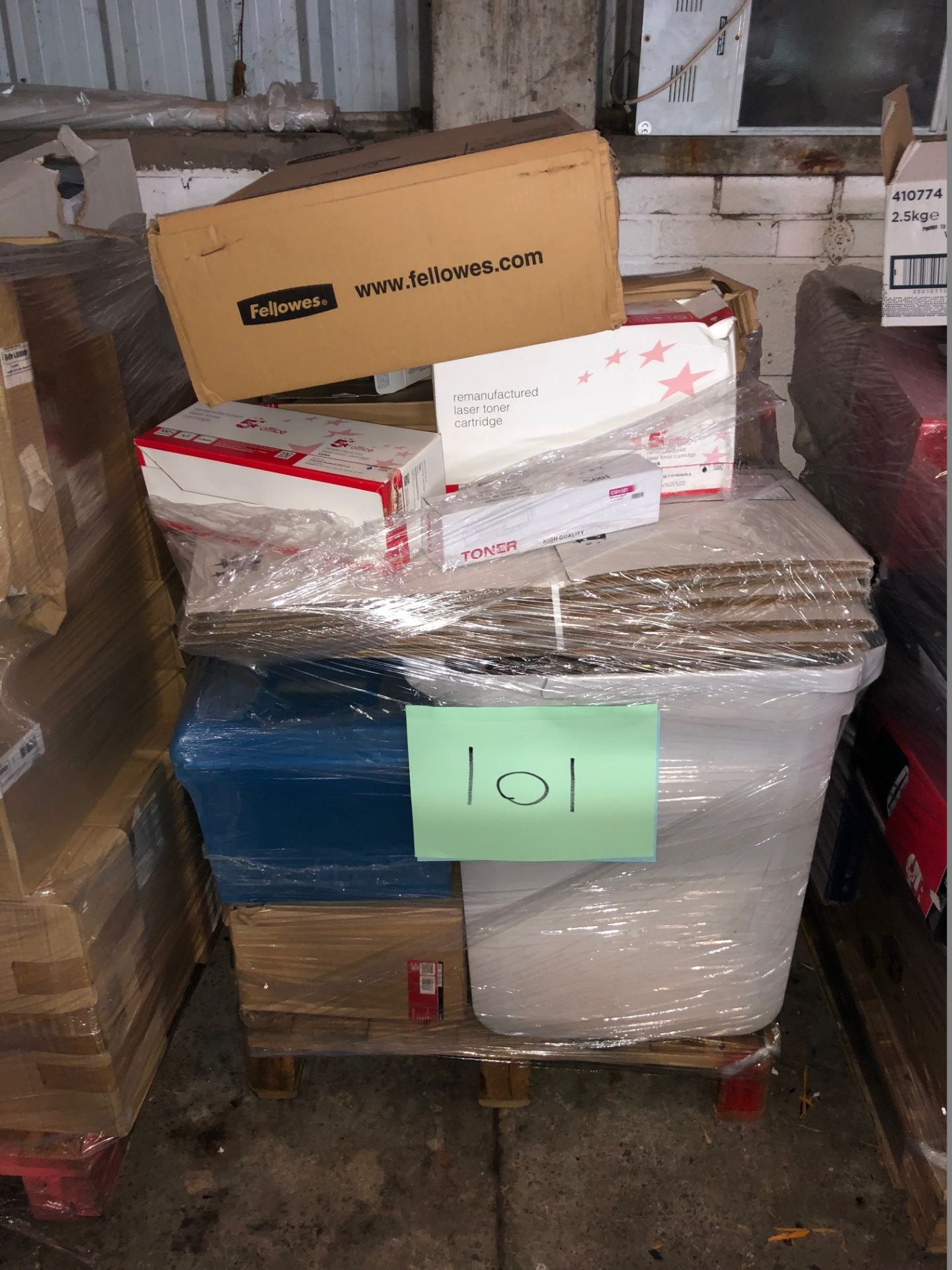 1 x Pallet of Mixed Stock/Stationery Including Toner Cartridges, Bankers Boxes, Lever Arch Files,
