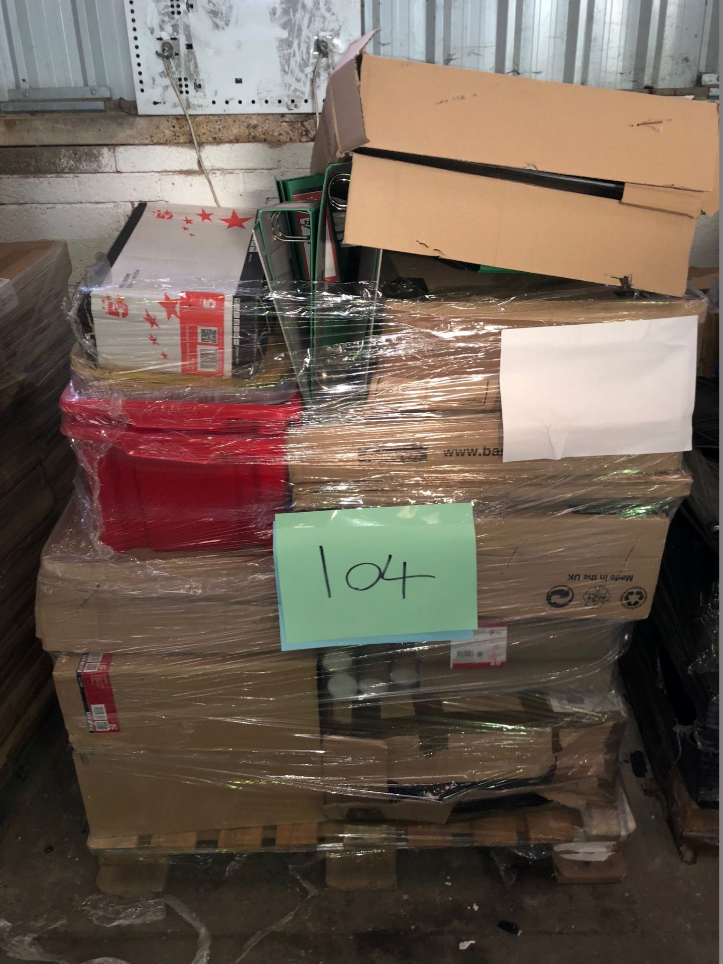 1 x Pallet of Mixed Stock/Stationery Including Bankers Boxes, Envelopes, Lever Arch Files, Postal