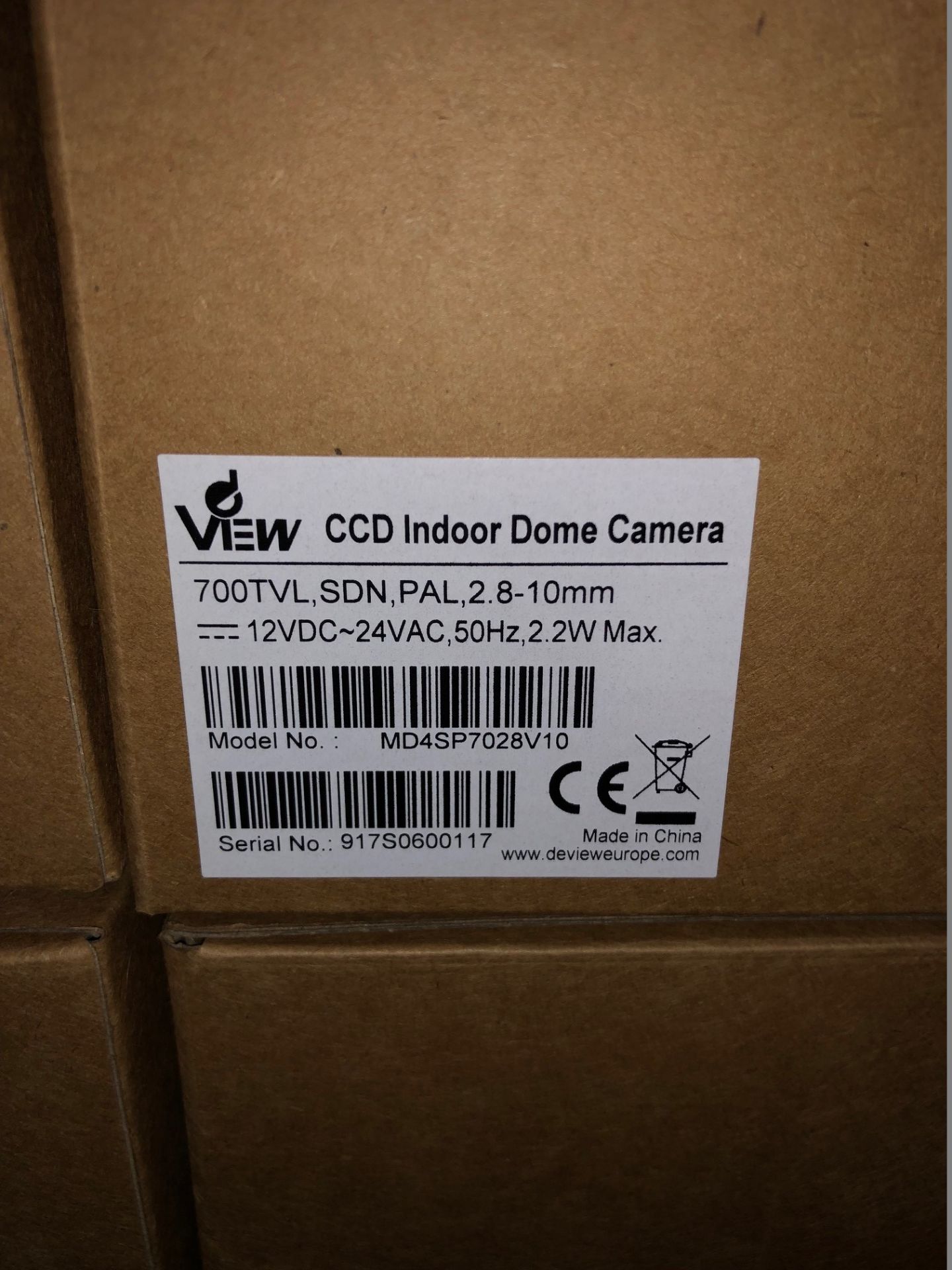 4 x dView CCD Indoor Dome Cameras - 700TVL, SDN, PAL, 2.8-10mm - Model MD4SP7028V10 (Brand New & - Image 2 of 3