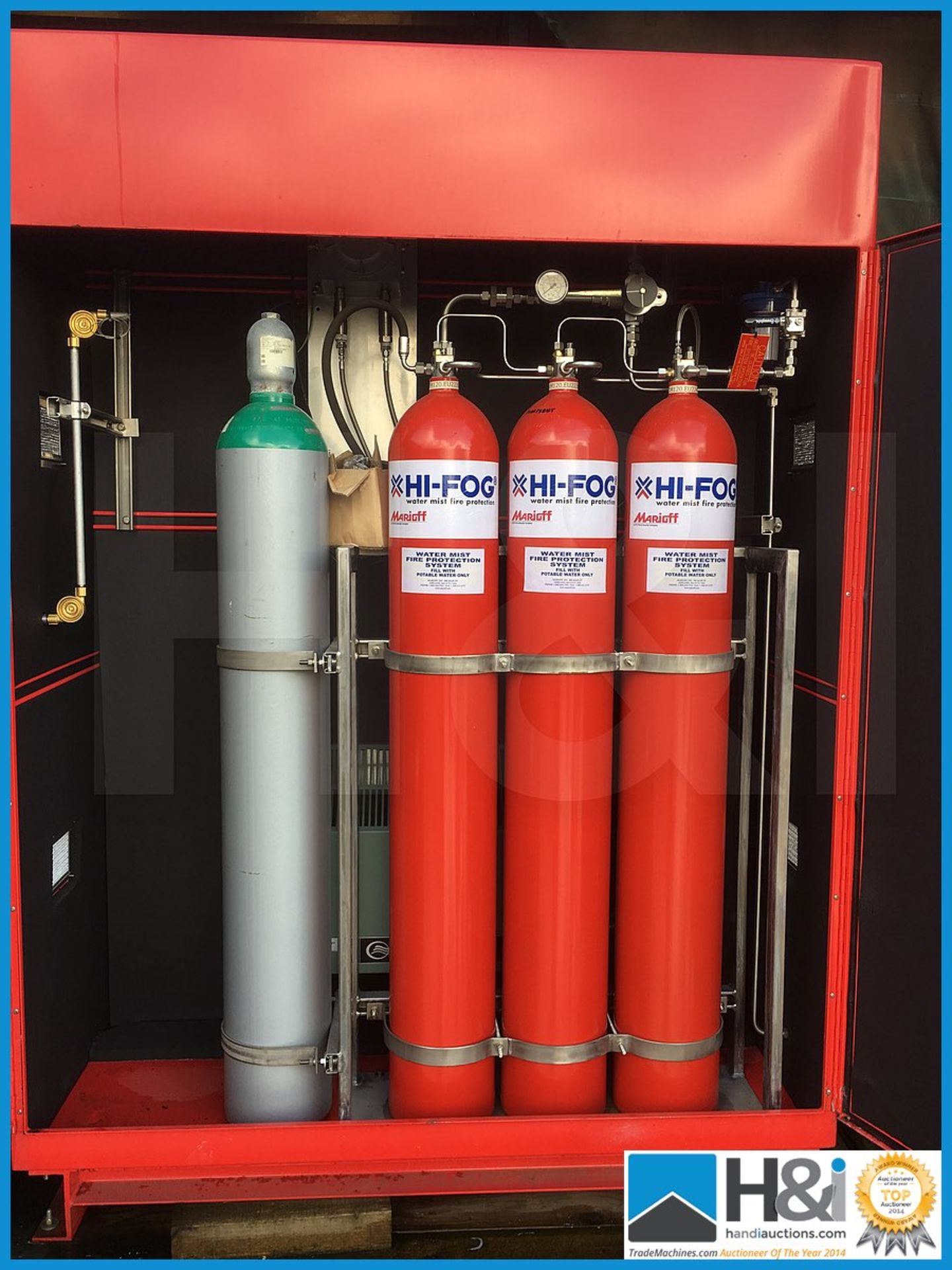 KEVTA Fire Systems Inc., single fine water spray fire cabinet. 240v. YOM 2012. Features integral air - Image 2 of 14