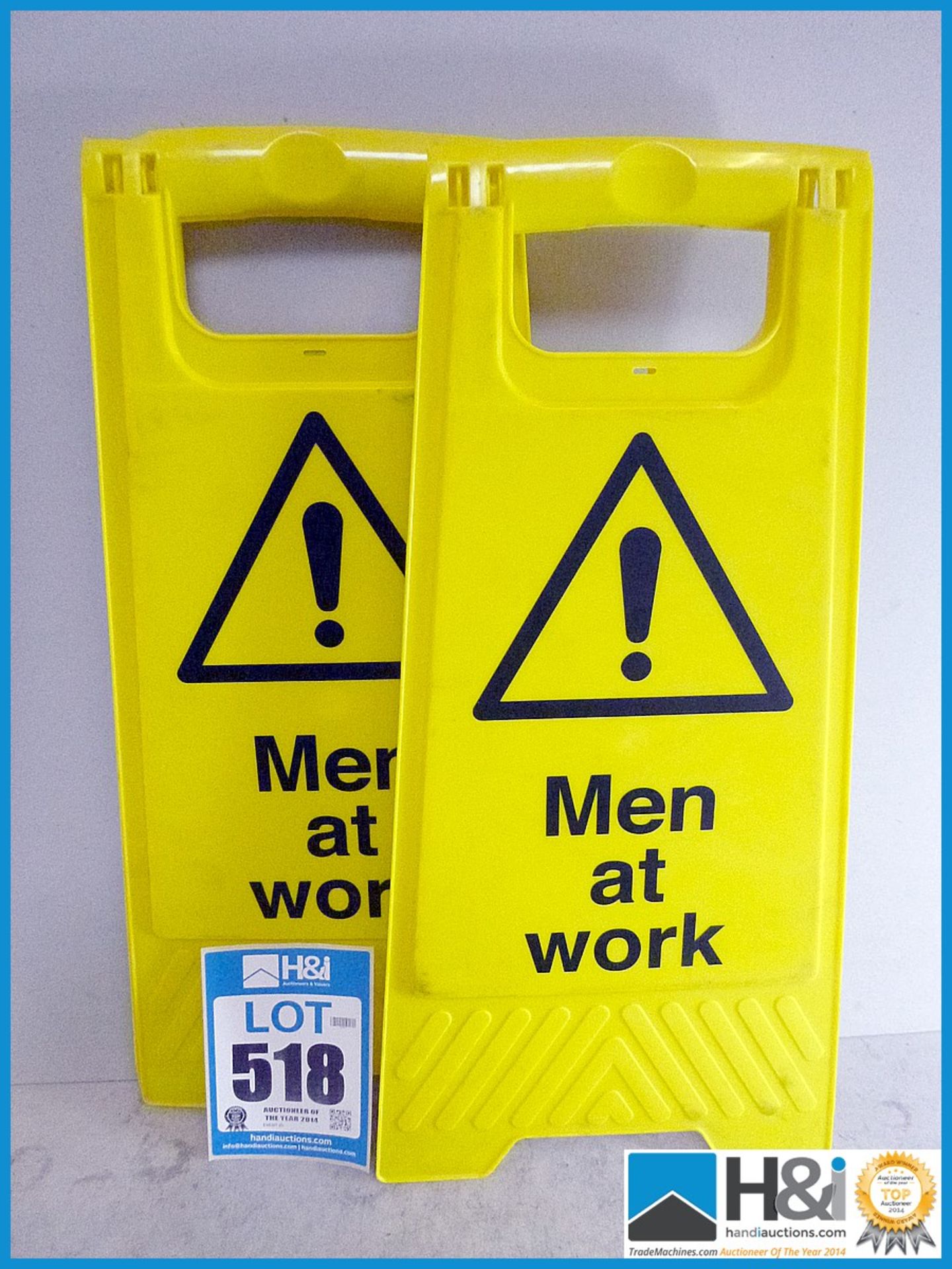 X2 men at work safety signs free standing. Appraisal: New, unused in original packaging. Viewing
