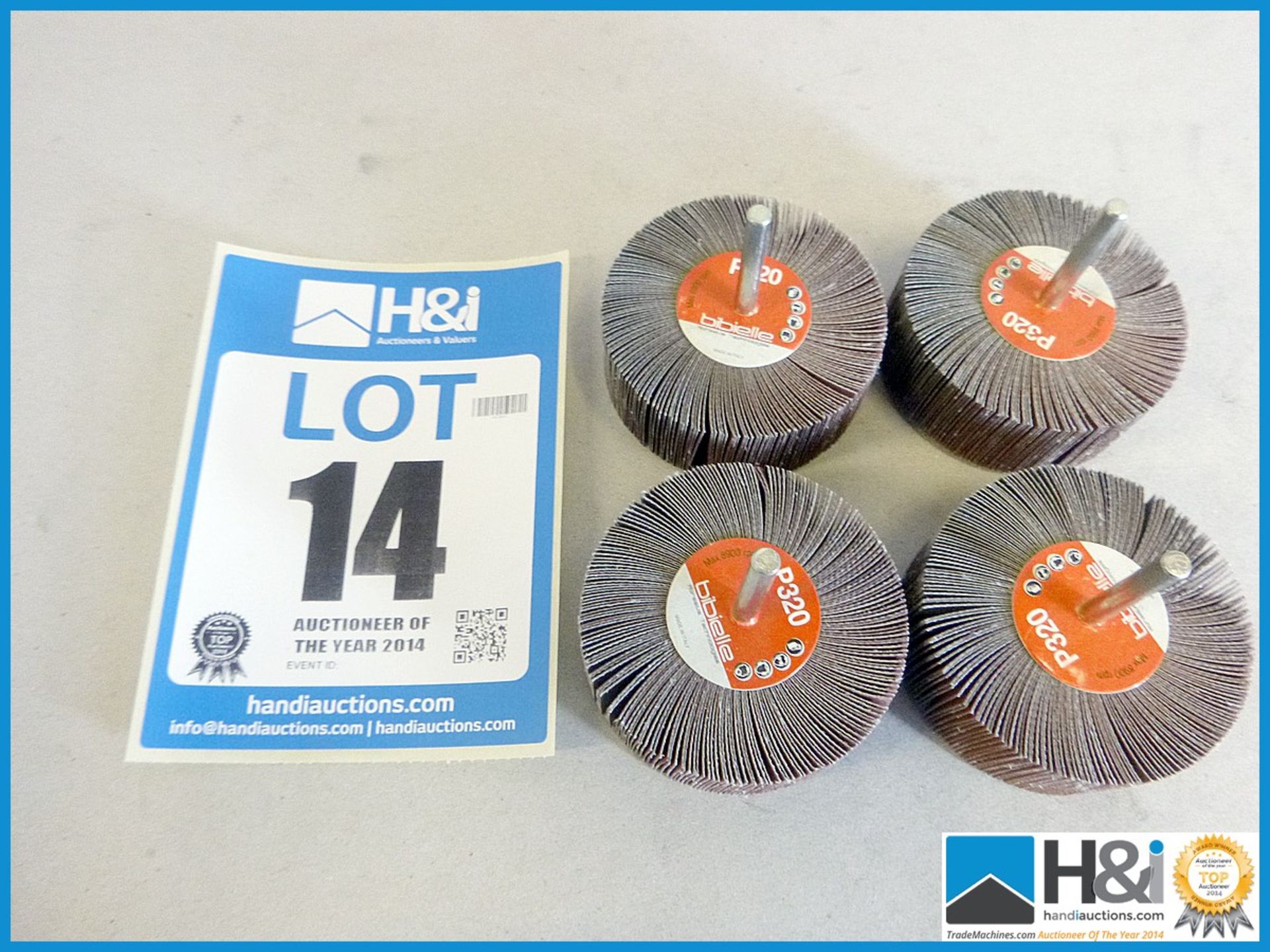 80x30x6MM 320 GRIT ALU OXIDE FLAP WHEELS. X 4 lot value over £20. Appraisal: New, unused in original