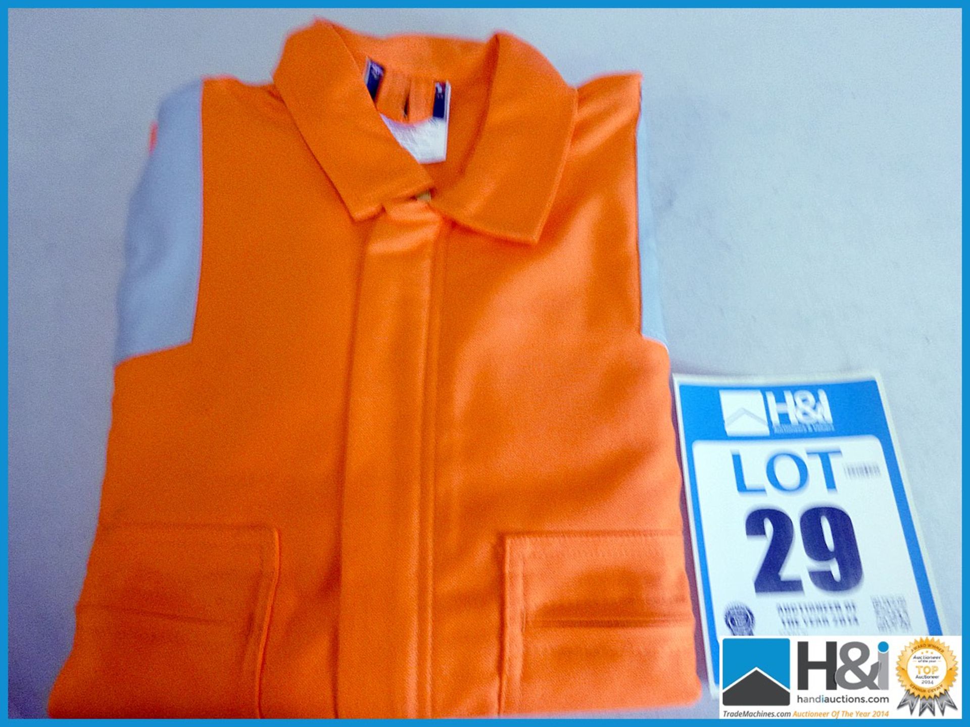 ORANGE 40" PIONER FIREMASTER COVERALL. X 2 pcs lot value over £50. Appraisal: New, unused in