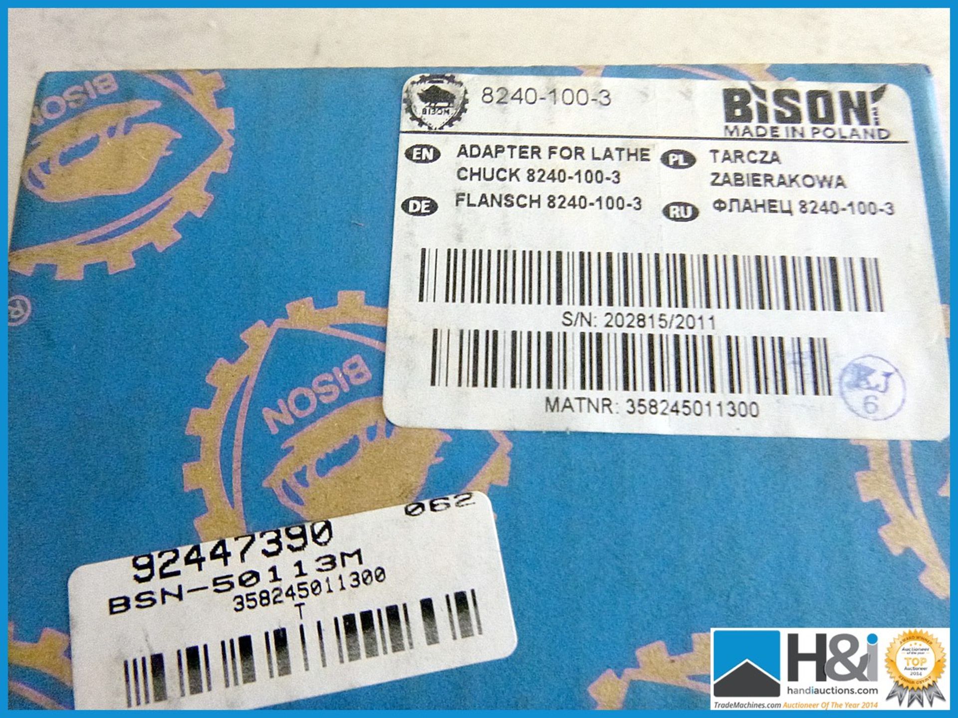 TYPE 8240-100MM / 3 BISON ADAPTER PLATE 8240-100/3. Appraisal: New, unused in original packaging. - Image 2 of 2