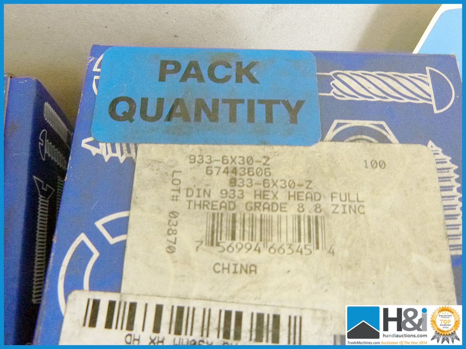 M6 X30MM HX HD CAP SCREW-CL 8.8 ZINC PL. X 6 boxes. Appraisal: New, unused in original packaging. - Image 3 of 3