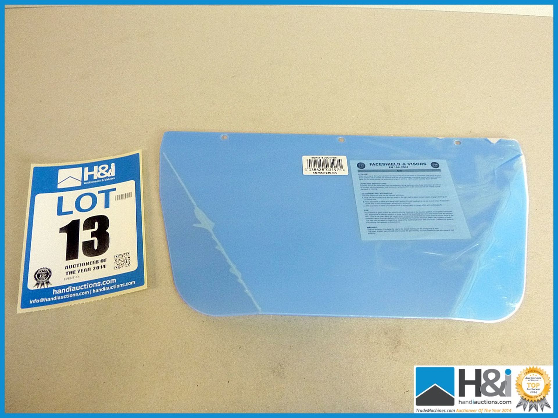 8" VISOR REPLACEMENT CLEAR POLYCARBONATE. x20 items lot value over £50. Appraisal: New, unused in