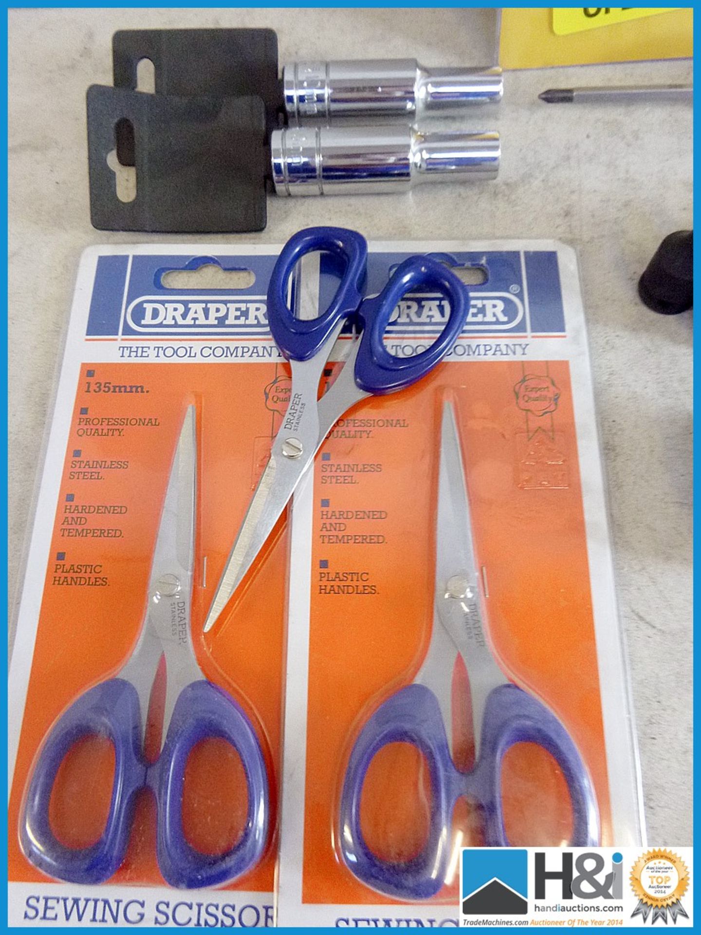 Mixed lot of tools Inc sockets, scissors, etc. Appraisal: New, unused in original packaging. Viewing - Image 3 of 5