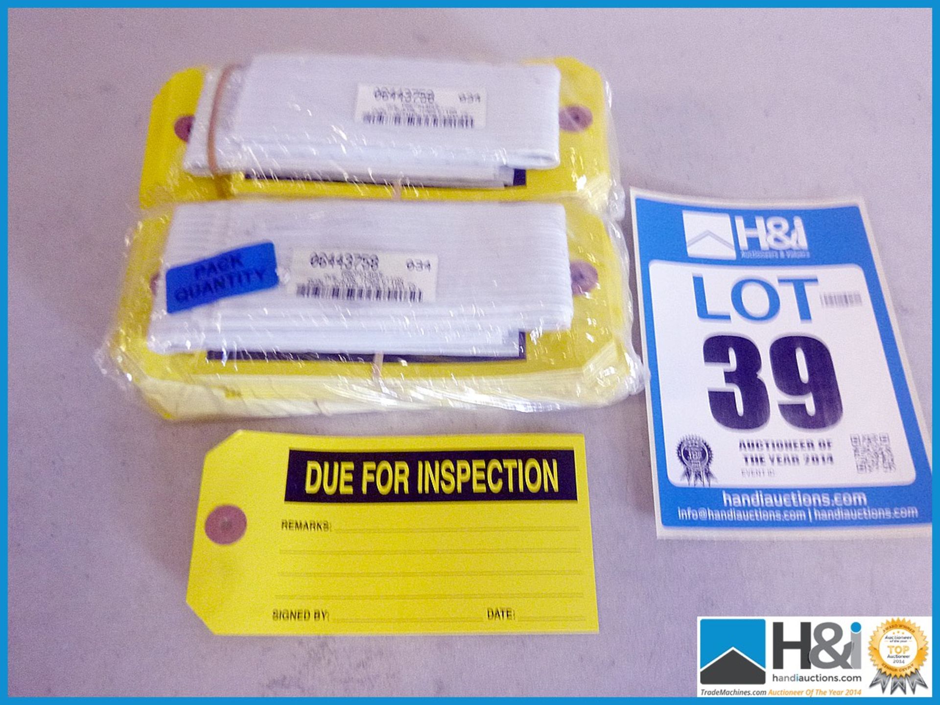 DUE FOR INSPECTION QUAL. CONTRL.LABLS.100 PK. Qty 2 packs. Appraisal: New, unused in original