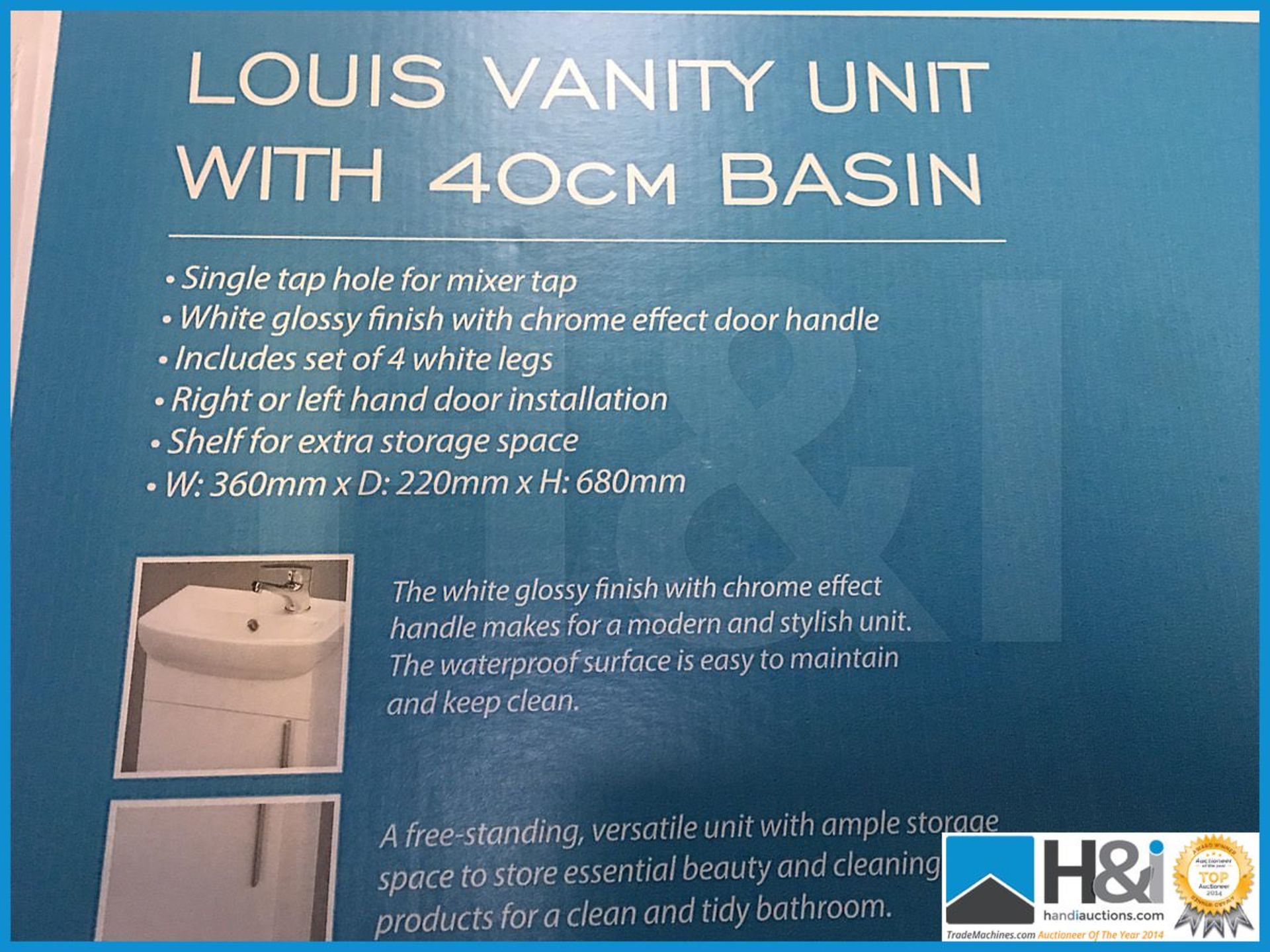 Designer Estilo Louis vanity unit with matching 400mm basin. Includes designer polished chrome V05 - Image 2 of 4