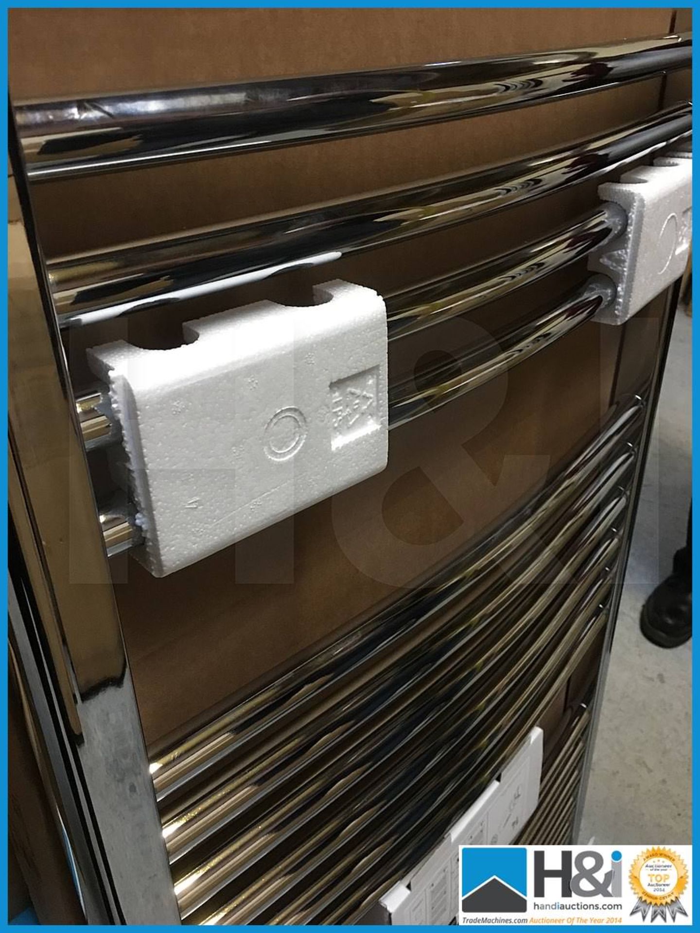 Stunning designer Kermi polished chrome curved ladder rail radiator 1200x600. New and Boxed. - Image 2 of 4