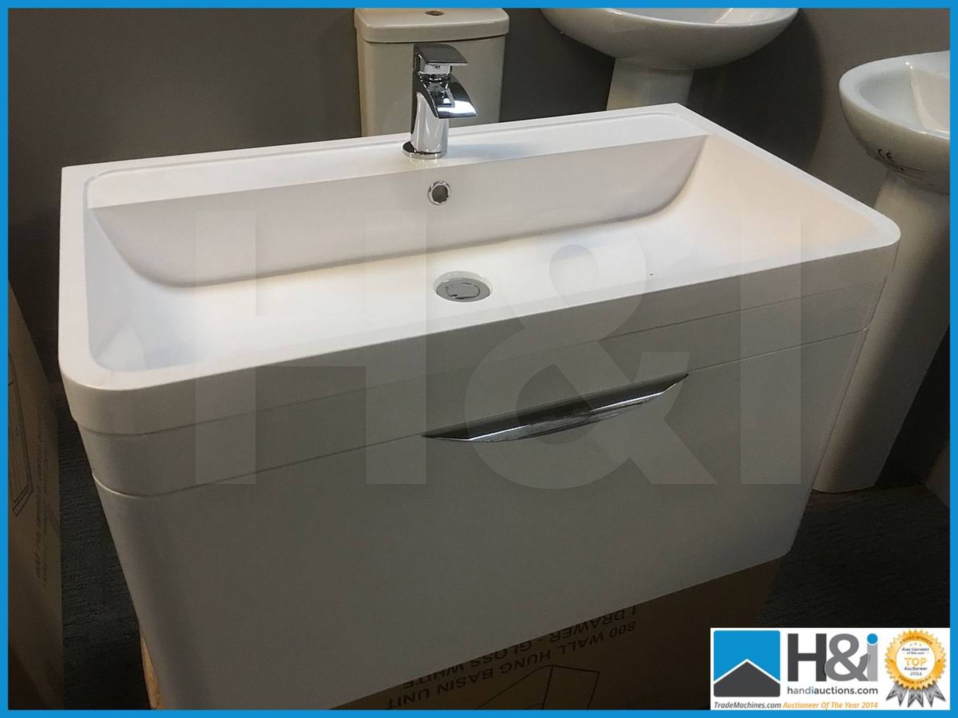 Beautiful designer Ultra wall hung 800 vanity unit compete with matching designer acrylic basin