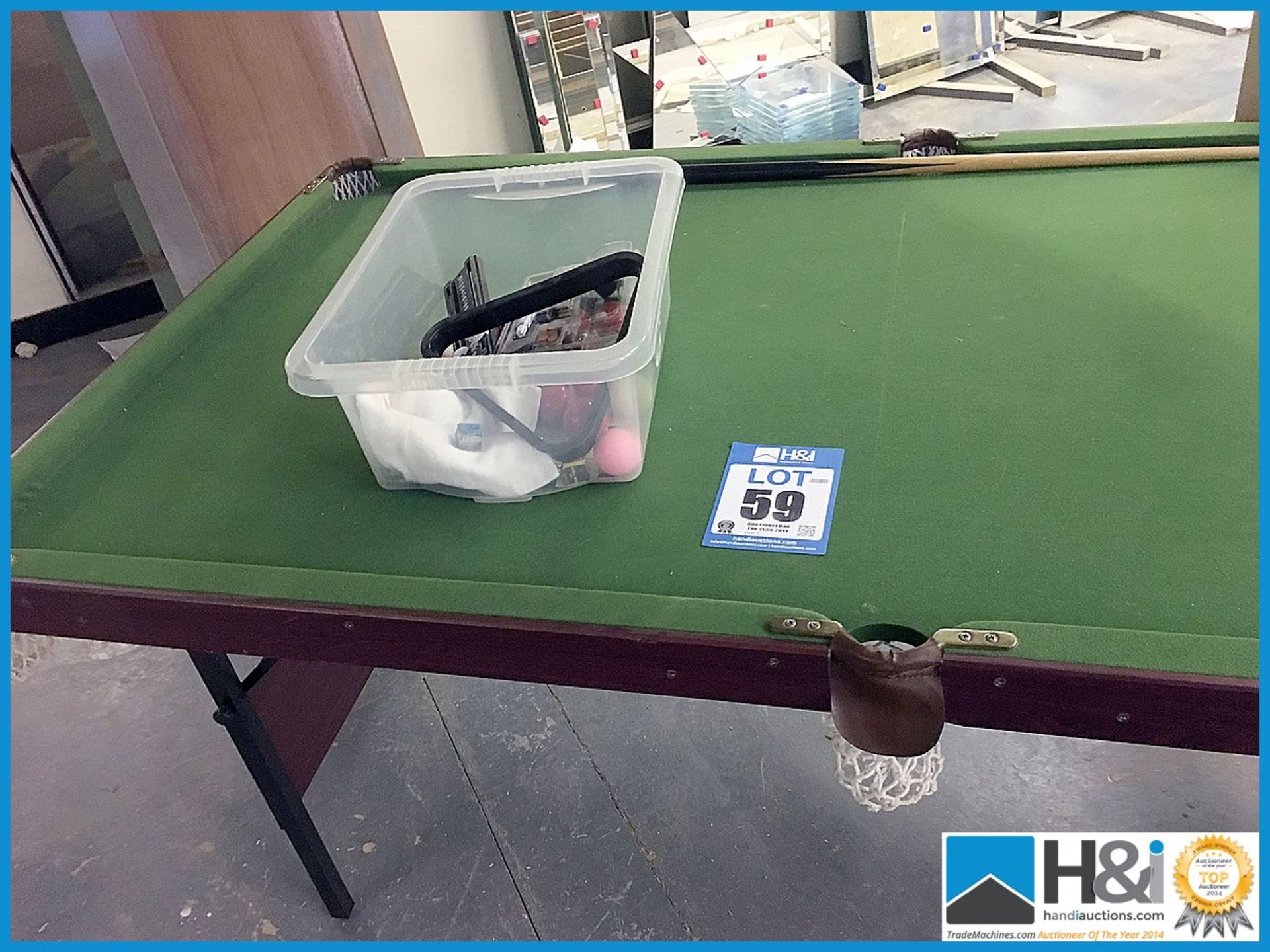 Small snooker table and accessories Appraisal: Used, good. Viewing essential Serial No: NA Location, - Image 2 of 3