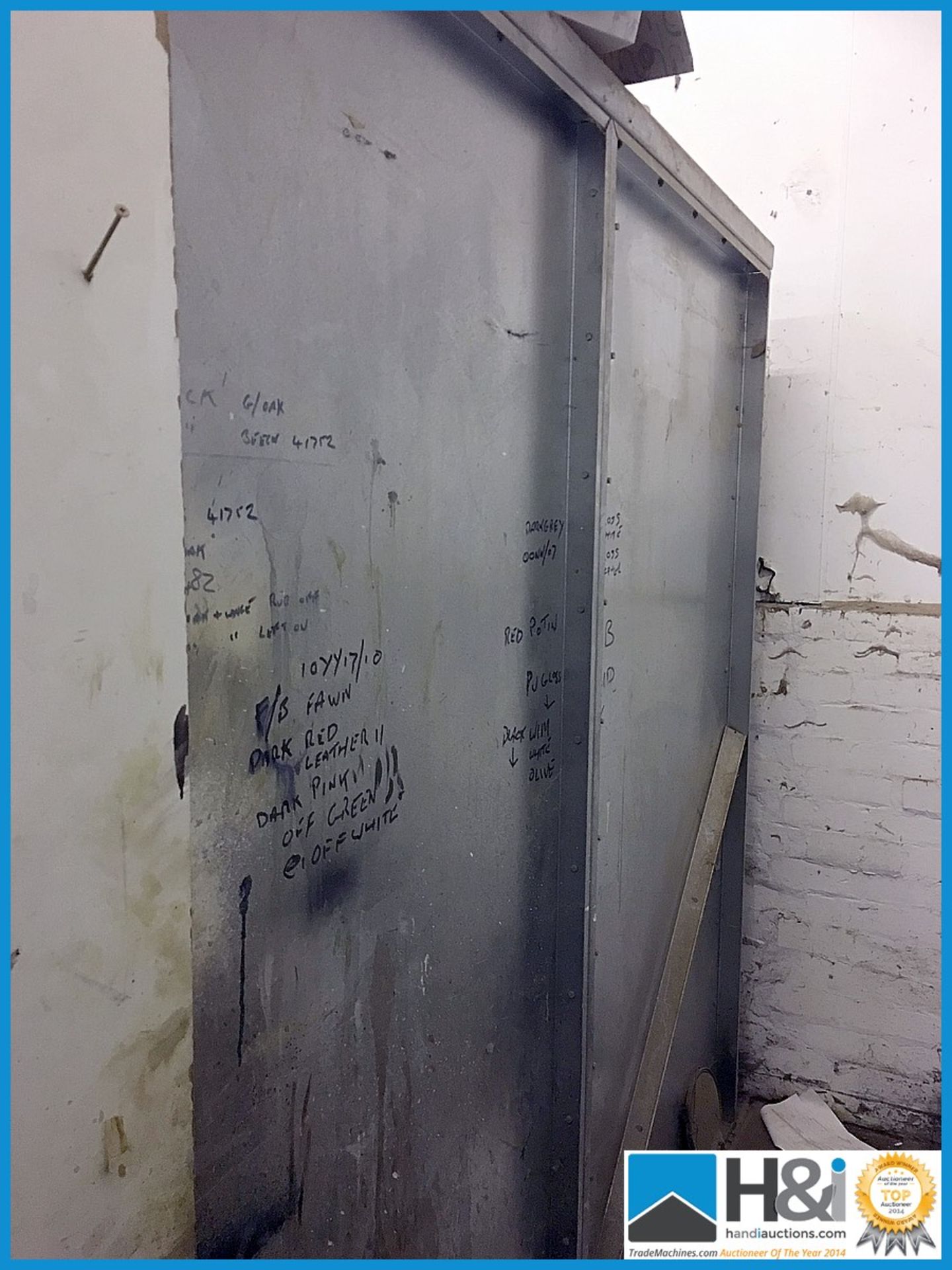 Spray booth. 3360mm wide X 2.3m deep. Comes complete with fan. Buyer to remove and make good the - Image 2 of 4