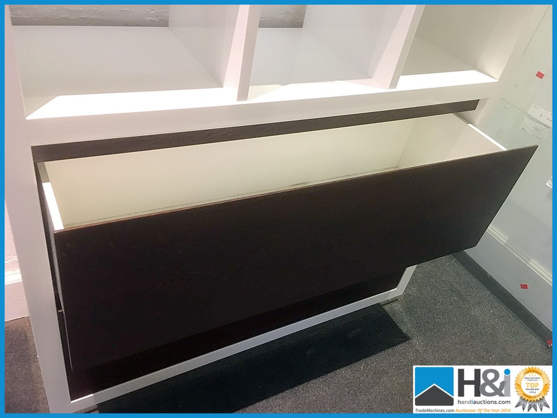 Stunning LED backlit display unit with soft close drawers 1200mm X 420mm X 2.45m Appraisal: - Image 5 of 5