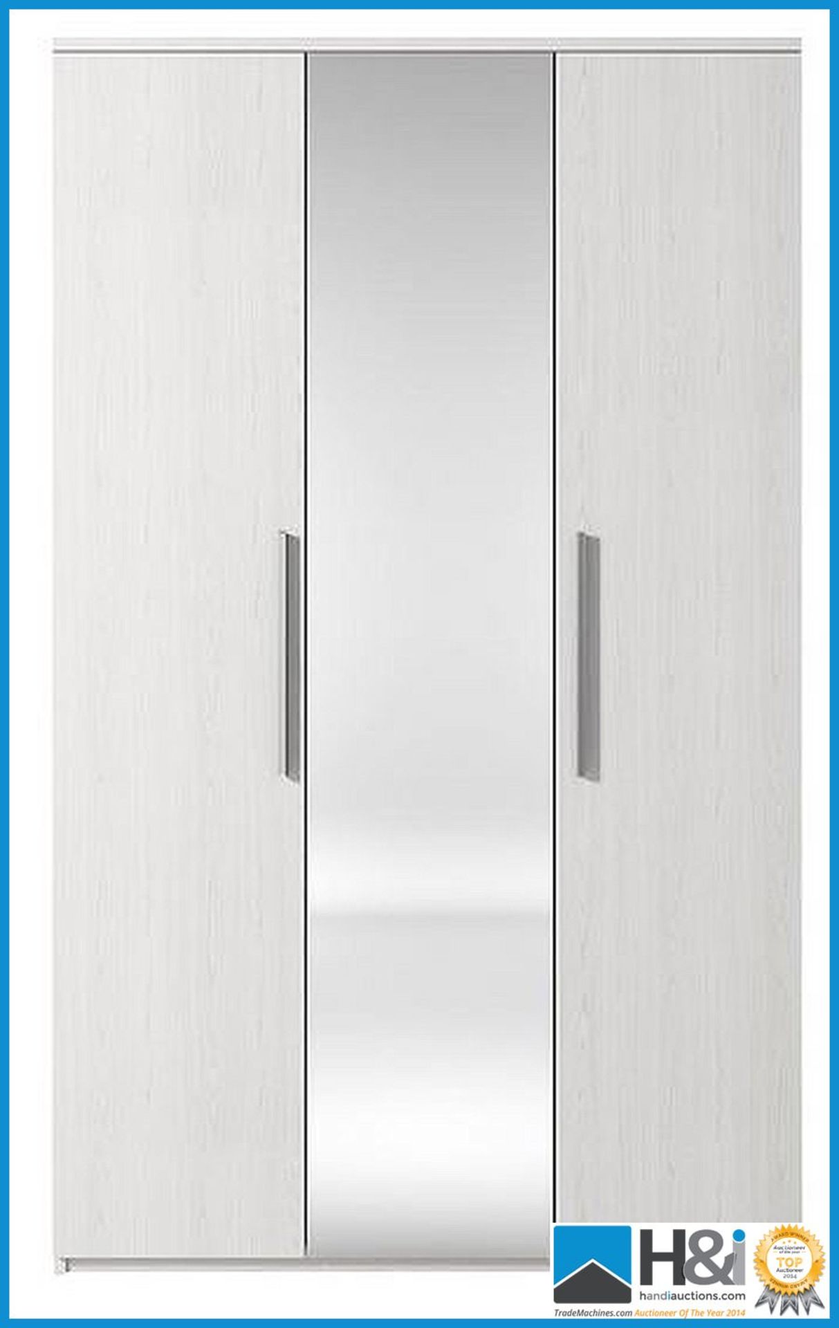 NEW IN BOX PRAGUE 3DOOR WARDROBE [WHITE] 201 x 123 x 53cm RRP £389 Appraisal: New, unused in