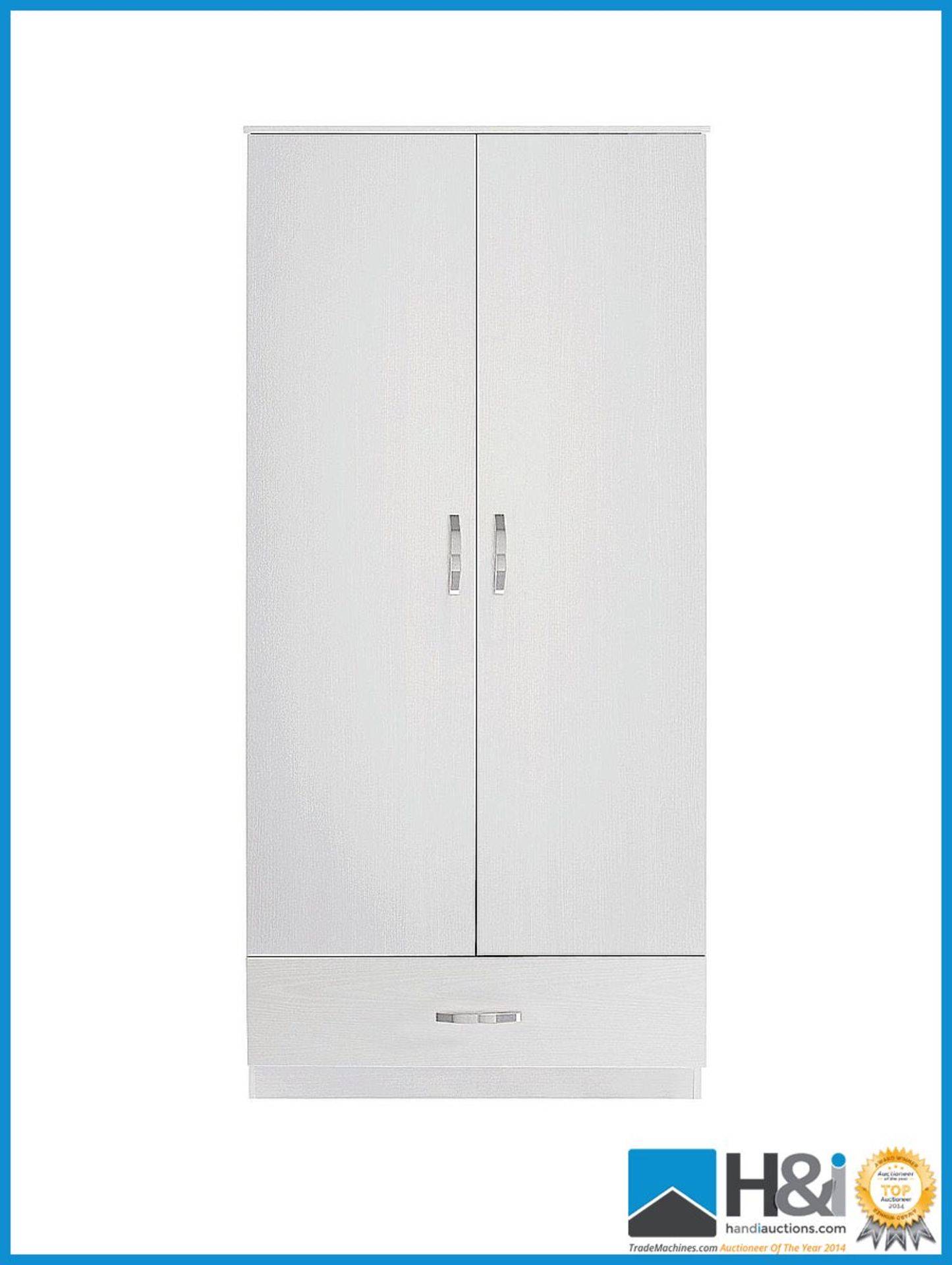 NEW IN BOX PERU 2DOOR 1DRAWER WARDROBE [WHITE] 182 x 80 x 52cm RRP £220 Appraisal: New, unused in