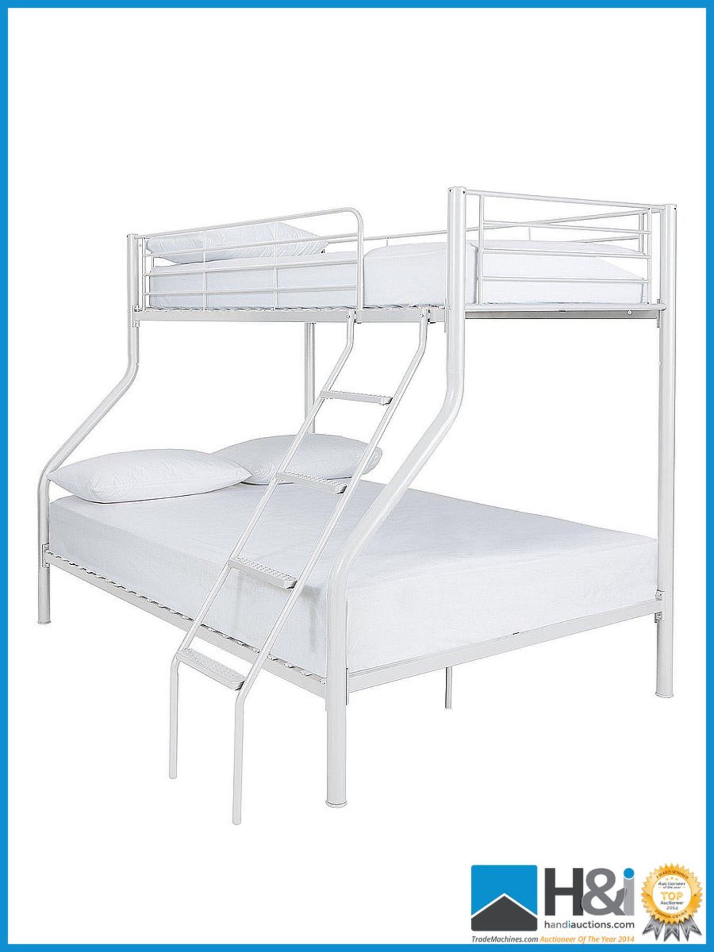 NEW IN BOX KIDSPACE DOMINO TRIO BUNK BED [WHITE] 173 x 141 x 198cm RRP £295 Appraisal: New, unused