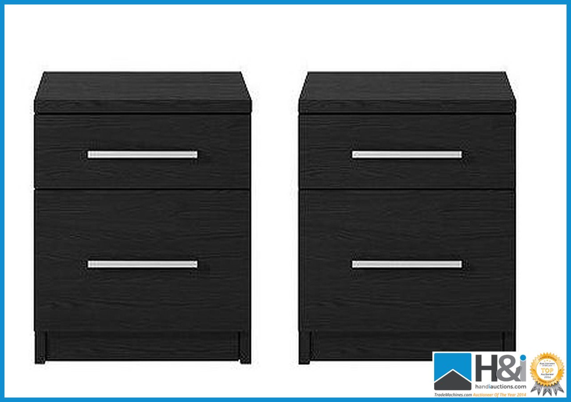 NEW IN BOX PRAGUE 2DRAWER PAIR BEDSIDE [BLACK] 46 x 37 x 37cm RRP £194 Appraisal: New, unused in