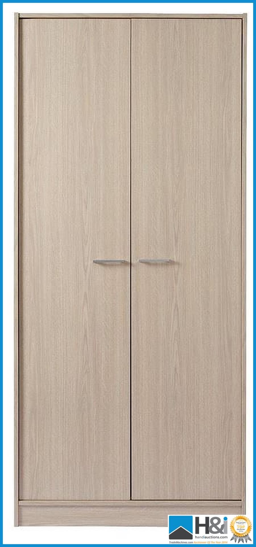 NEW IN BOX BOSTON 2DOOR WARDROBE [OAK] 180 x 82 x 45cm RRP £155 Appraisal: New, unused in original