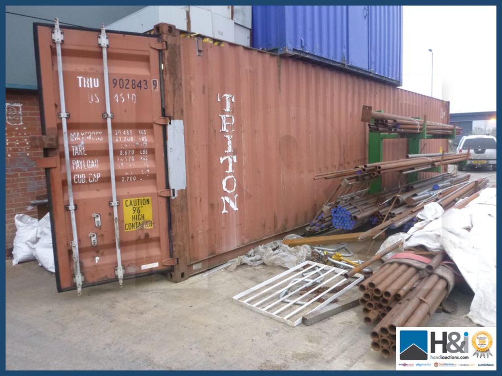 40 ft shipping container with lighting excluding contents. Good clean and dry. Loading available