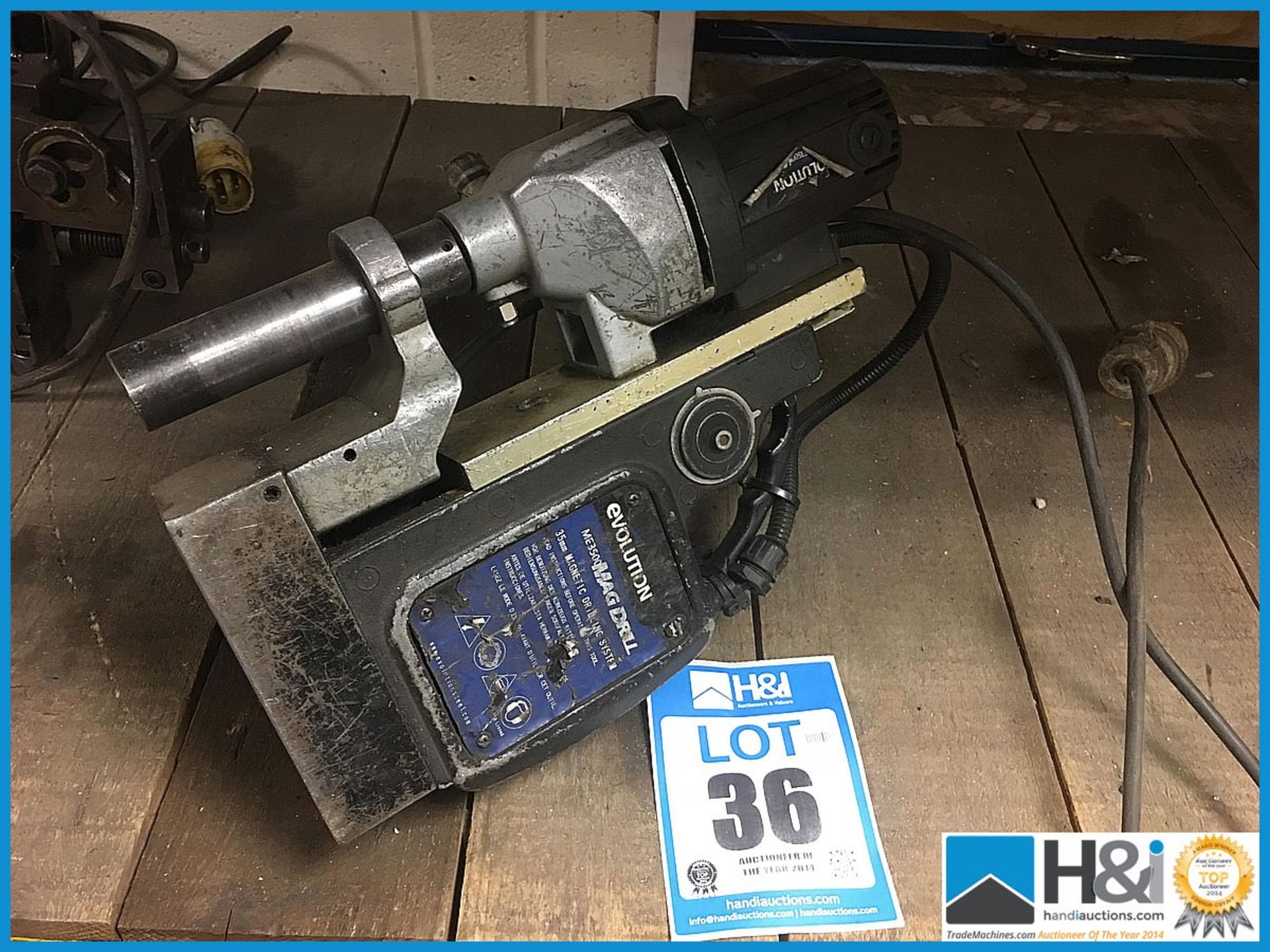 Evolution 110v magnetic drill in advised in working condition. No VAT on this lot except on the