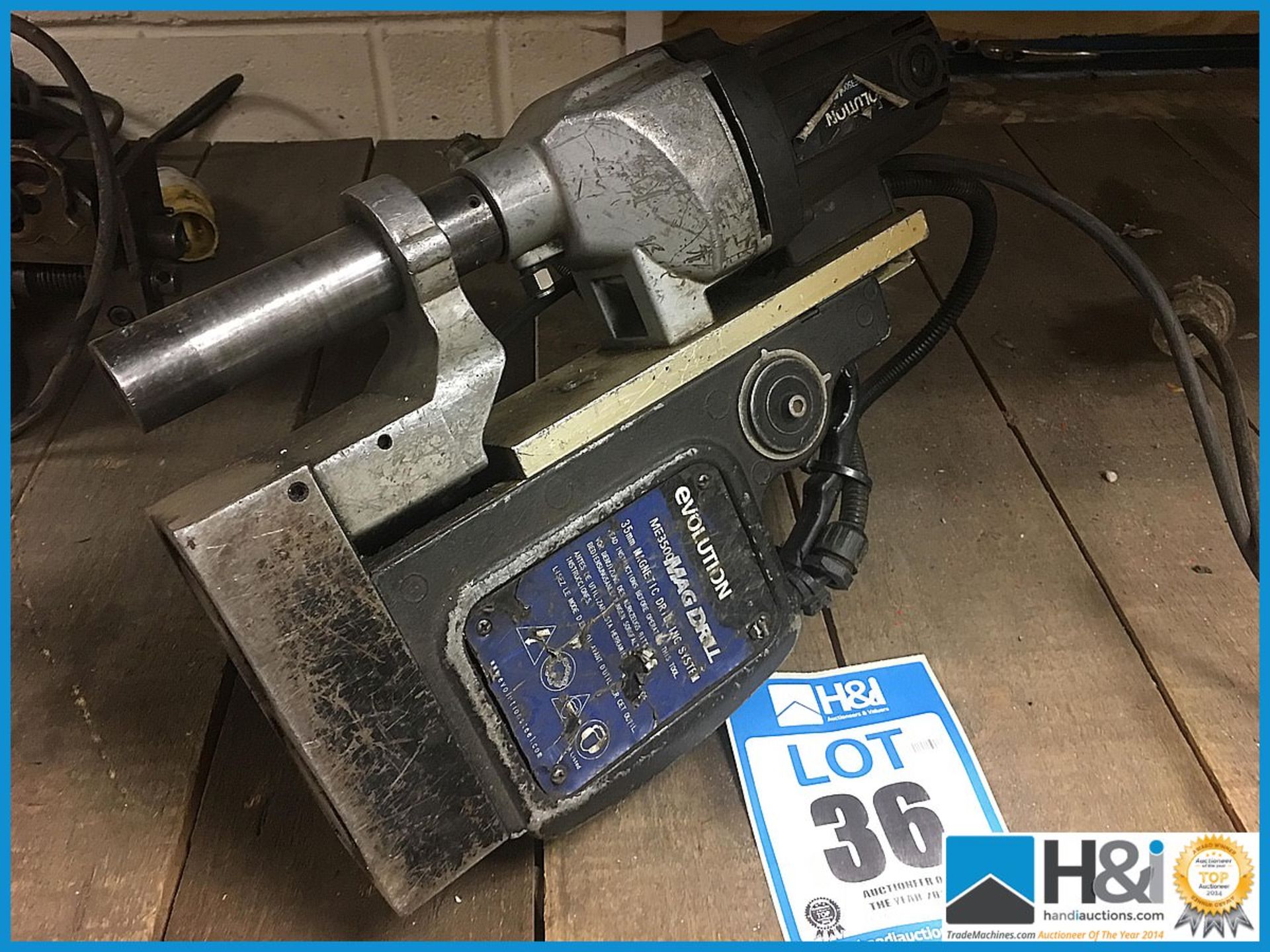 Evolution 110v magnetic drill in advised in working condition. No VAT on this lot except on the - Image 2 of 2