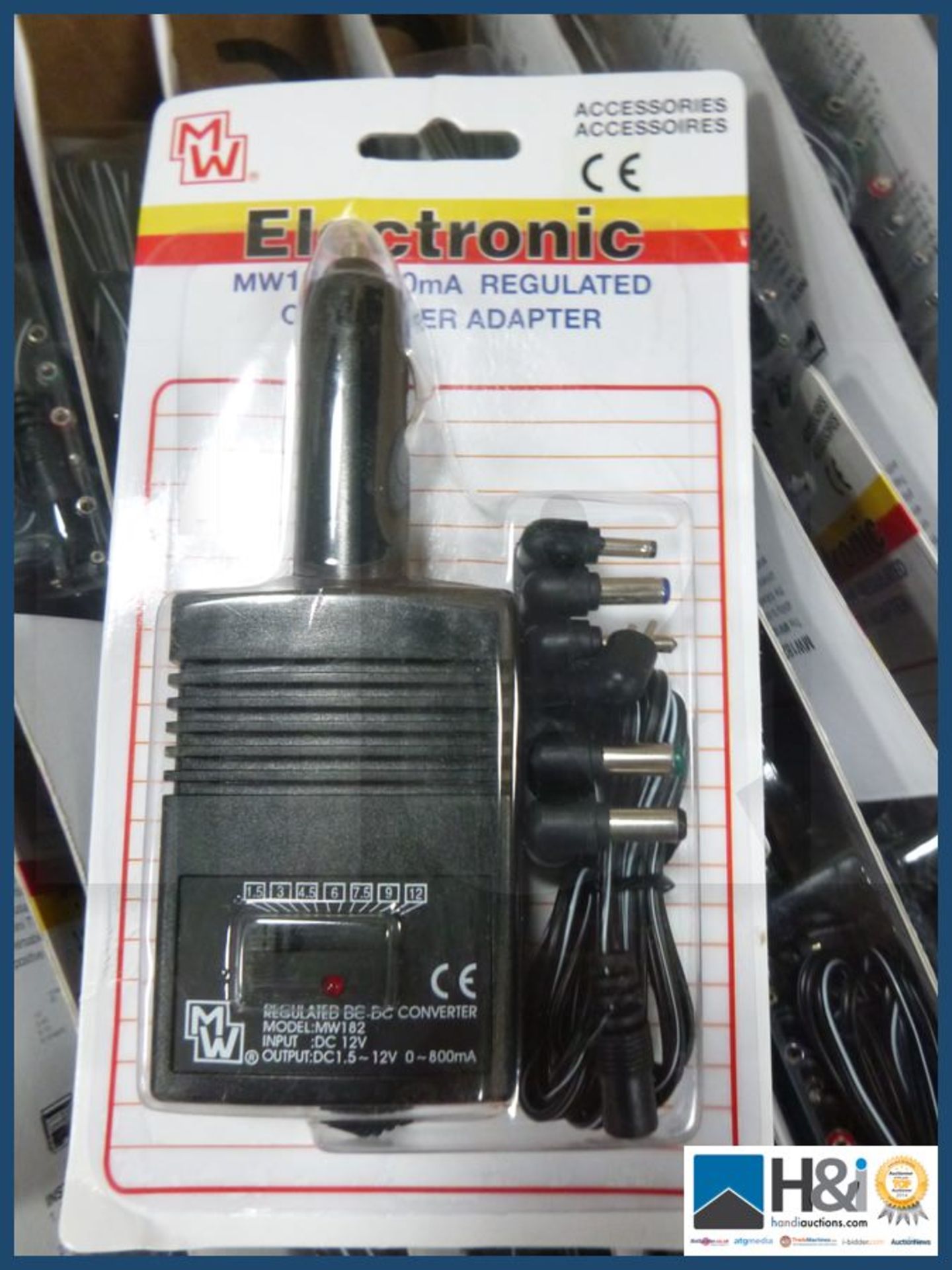 12v regulated car power adapter X 25 pcs. NO VAT on item except on buyers premium. Shipping and comb - Image 2 of 2