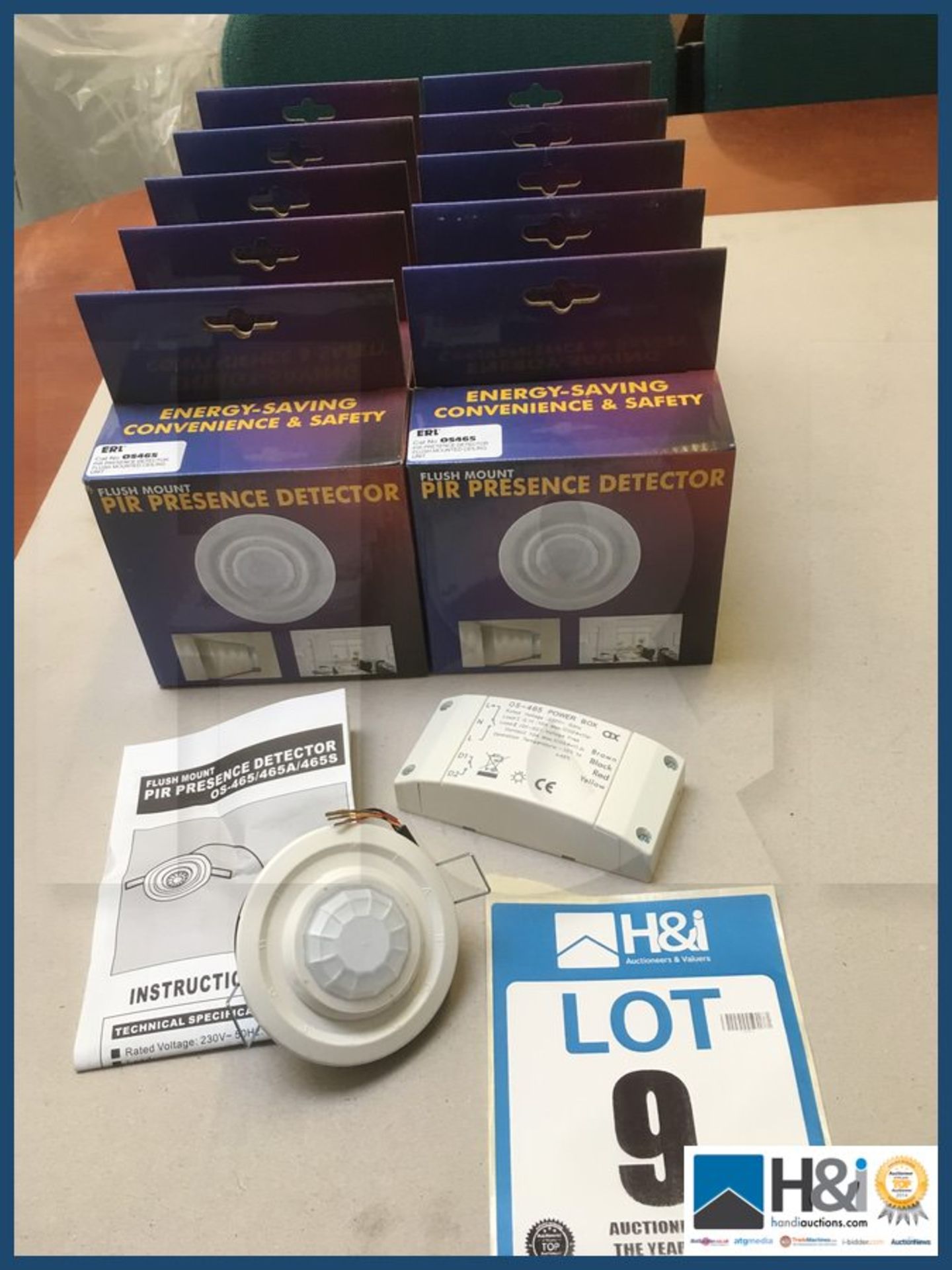 10 x Brand New ERL PIR sensors in retail boxes RRP GBP 39.00 each. NO VAT on item except on buyers p