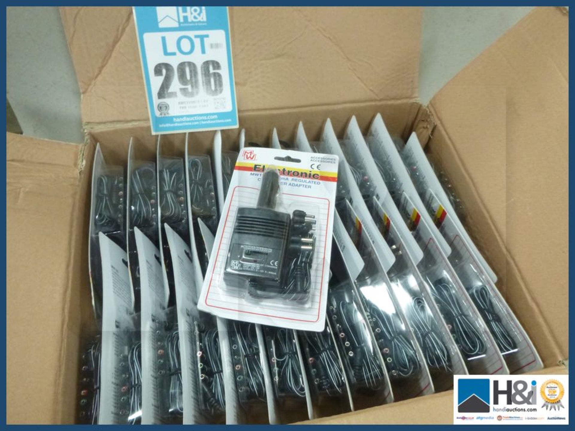 12v regulated car power adapter X 25 pcs. NO VAT on item except on buyers premium. Shipping and comb