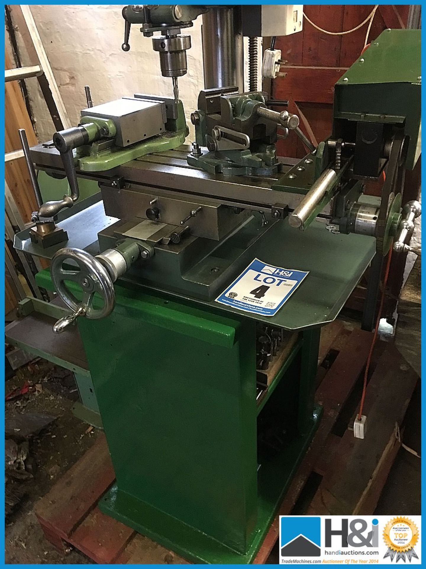 Beautiful example of a Tom Senior Type E single phase milling machine with tilt head, powered bed, - Image 2 of 21