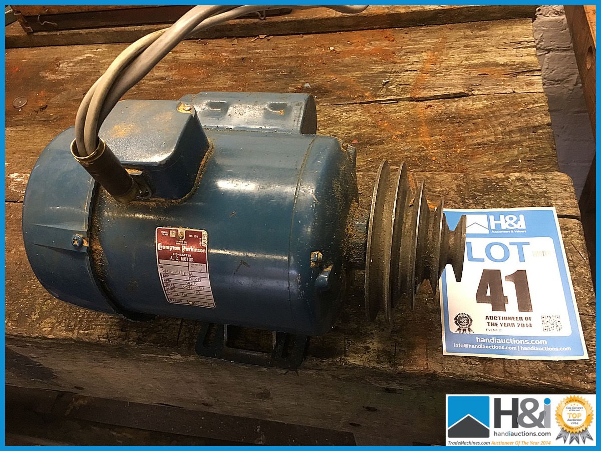 Single phase motor Appraisal: Viewing Essential Serial No: NA Location, Contact & Collection: