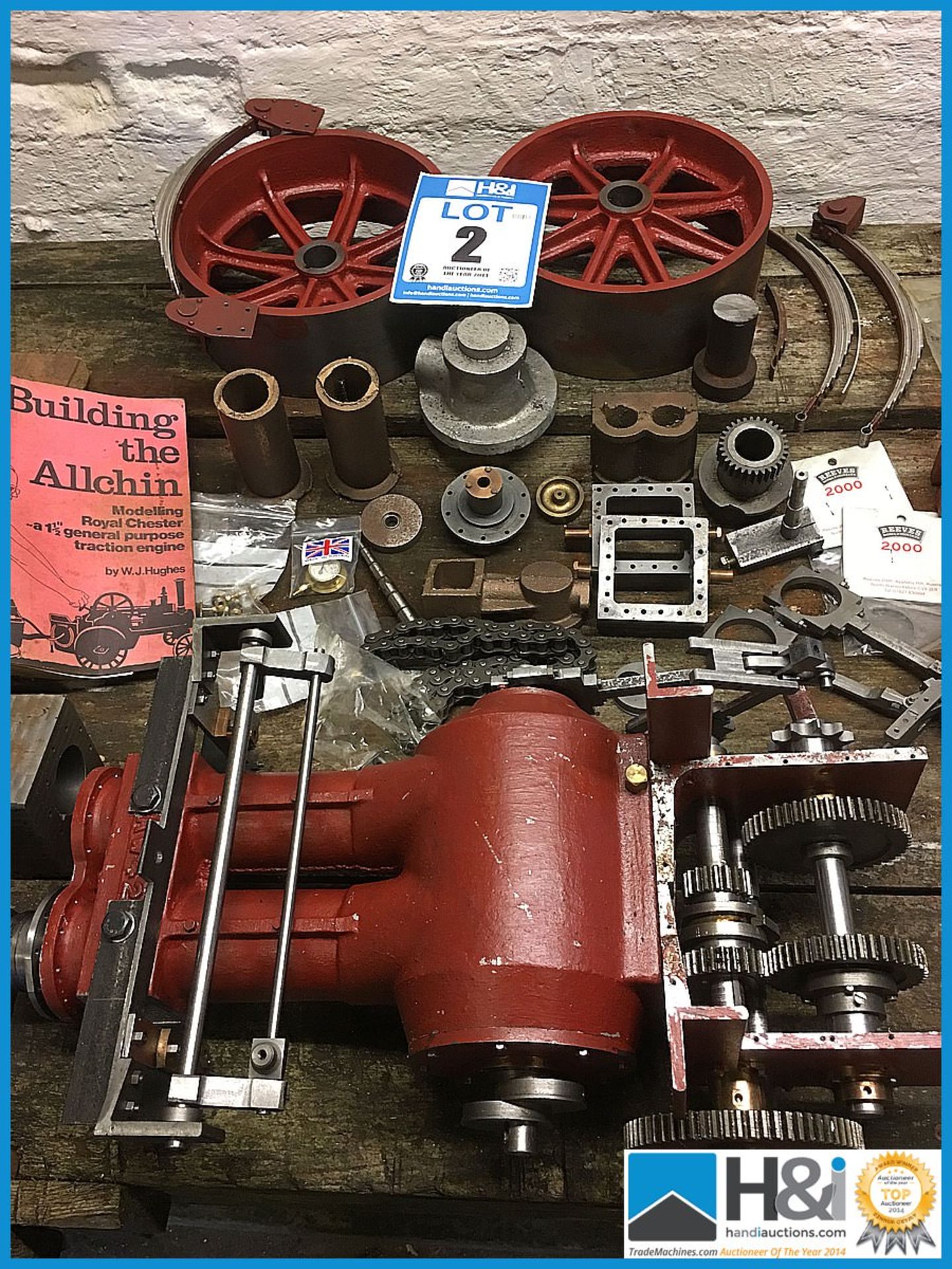 A collection of model traction engine parts as a part completed project, the lot includes the actual