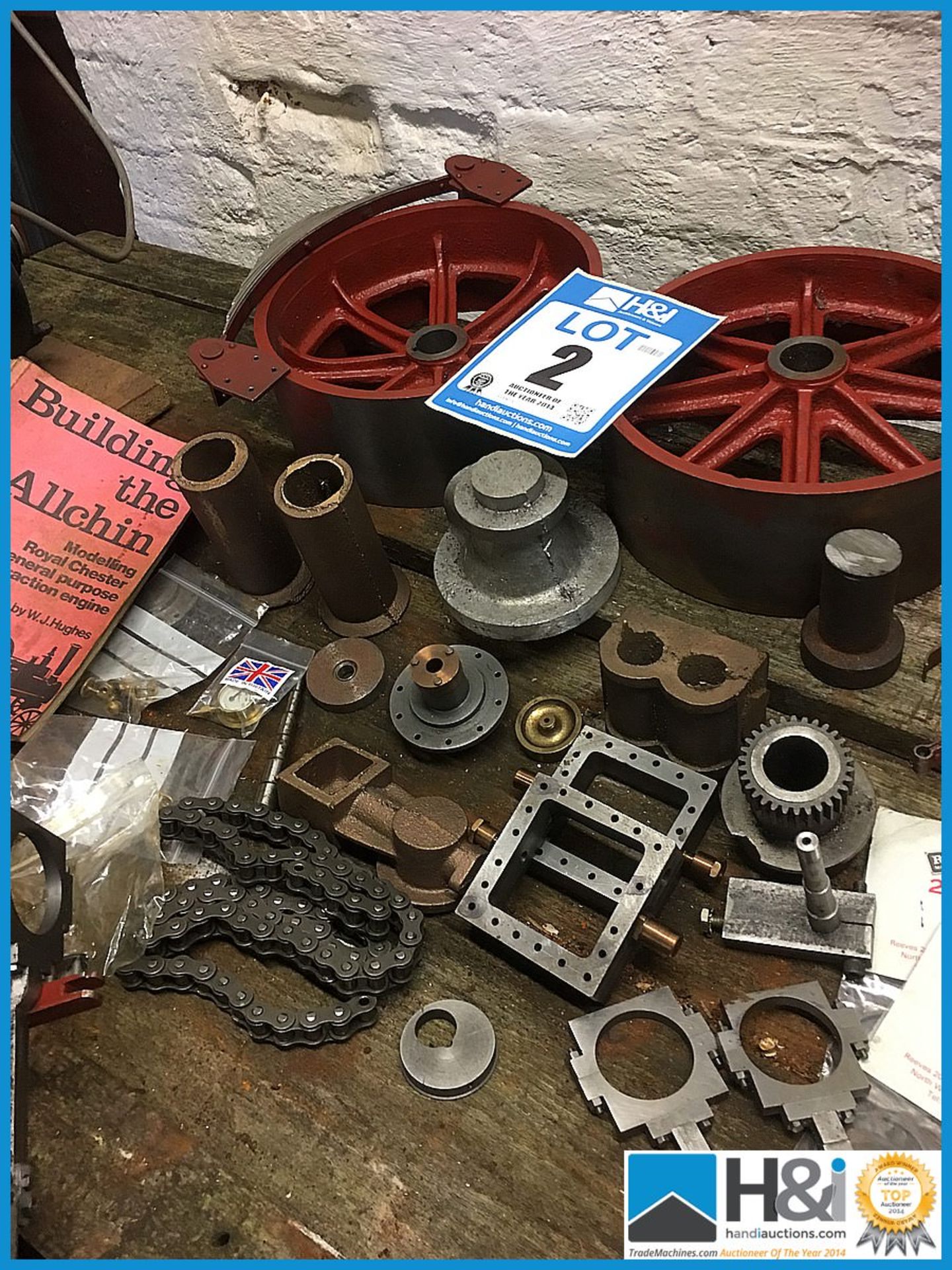 A collection of model traction engine parts as a part completed project, the lot includes the actual - Image 12 of 16