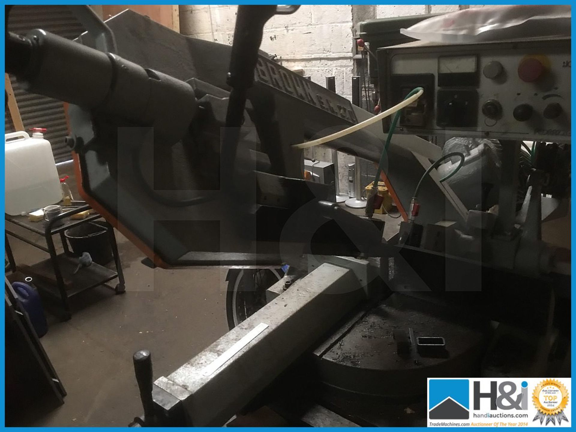 Superb pedrazzoli power or manual feed horizontal metal cutting band saw on wheels. NOTES: Please - Image 7 of 10