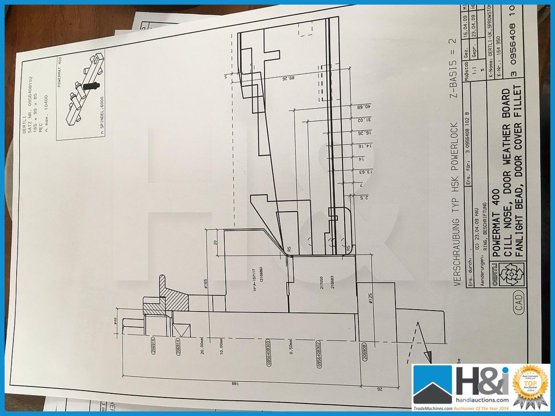 Superb set of Oertli woodworking tooling for door and frame system in superb condition with large - Bild 17 aus 24