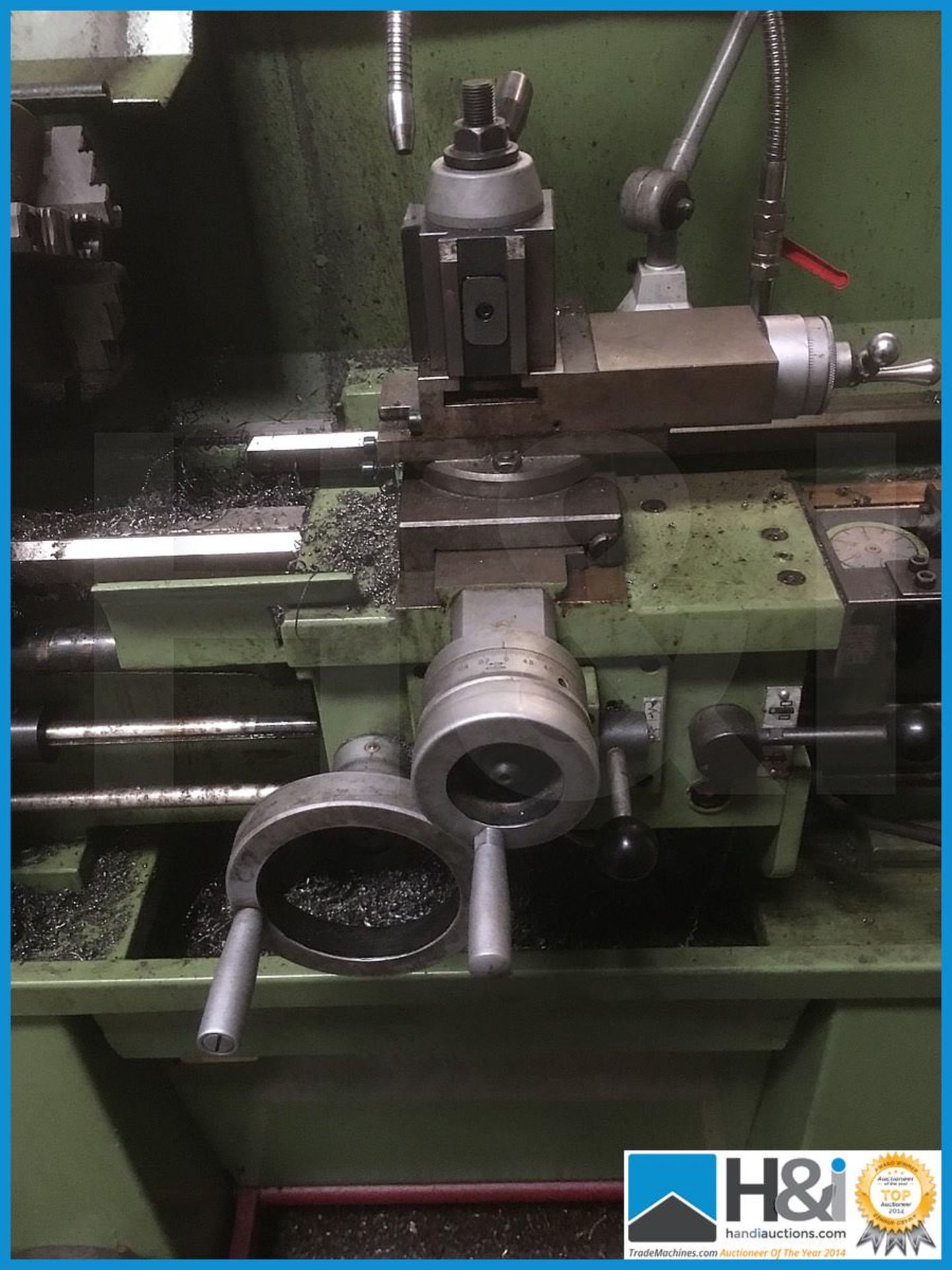 Wargo GH 1322 3 phase tool room lathe with work steady and face plate, reversable 6" chuck. 600mm - Bild 7 aus 9